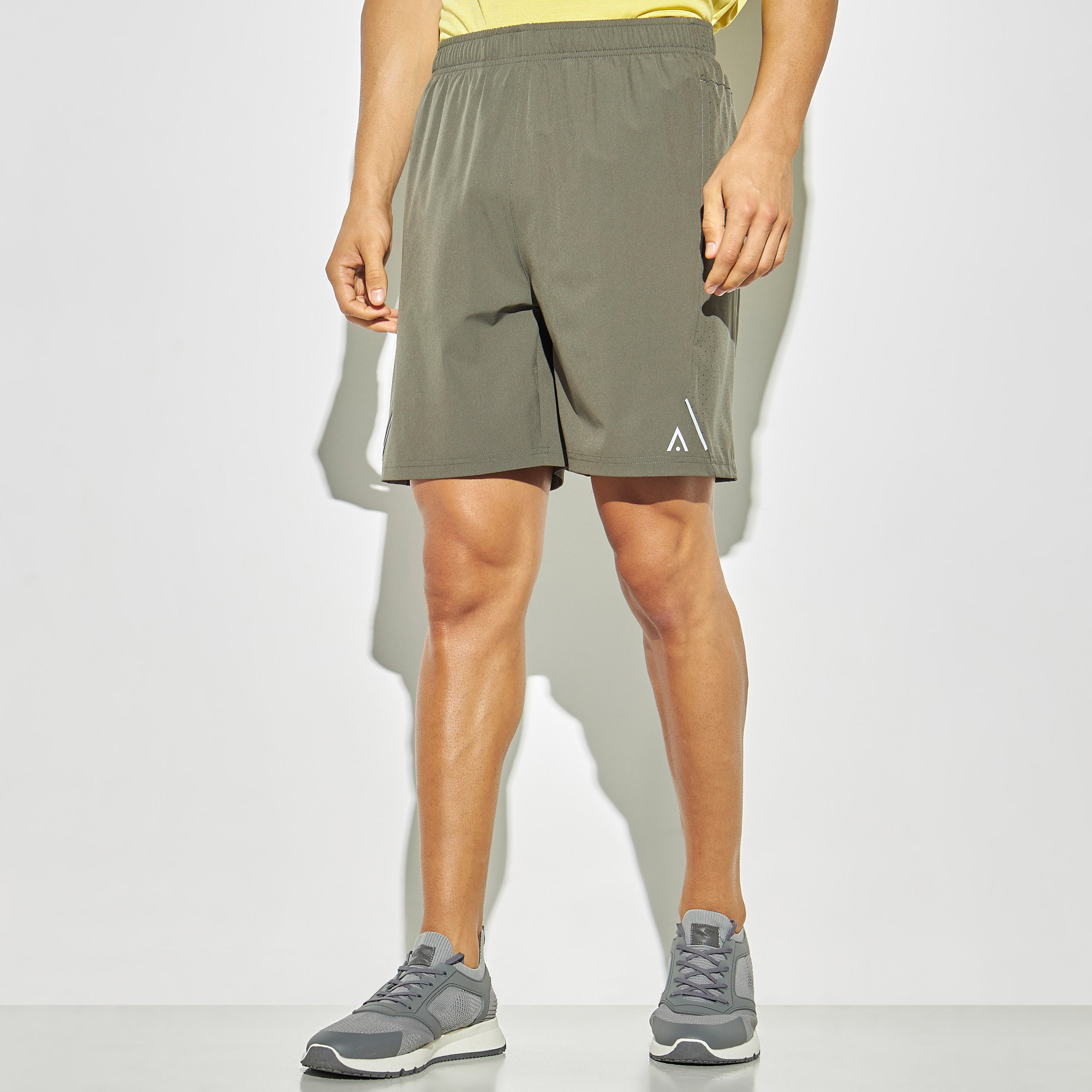 Perforated Panel Performance Shorts with Elasticated Waistband-men-clothing-sportswearandactivewear-bottoms-image-1