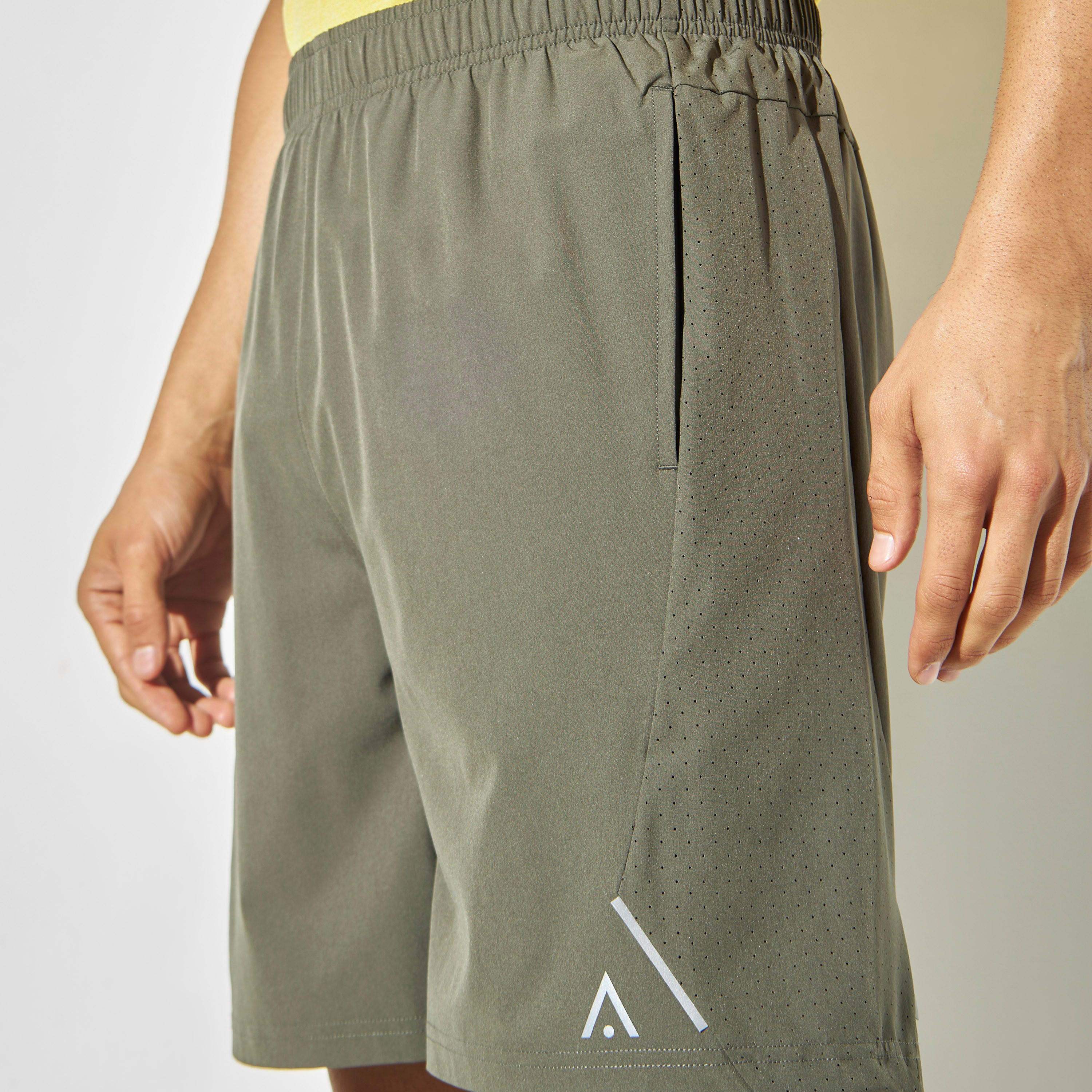 Perforated Panel Performance Shorts with Elasticated Waistband-men-clothing-sportswearandactivewear-bottoms-image-4