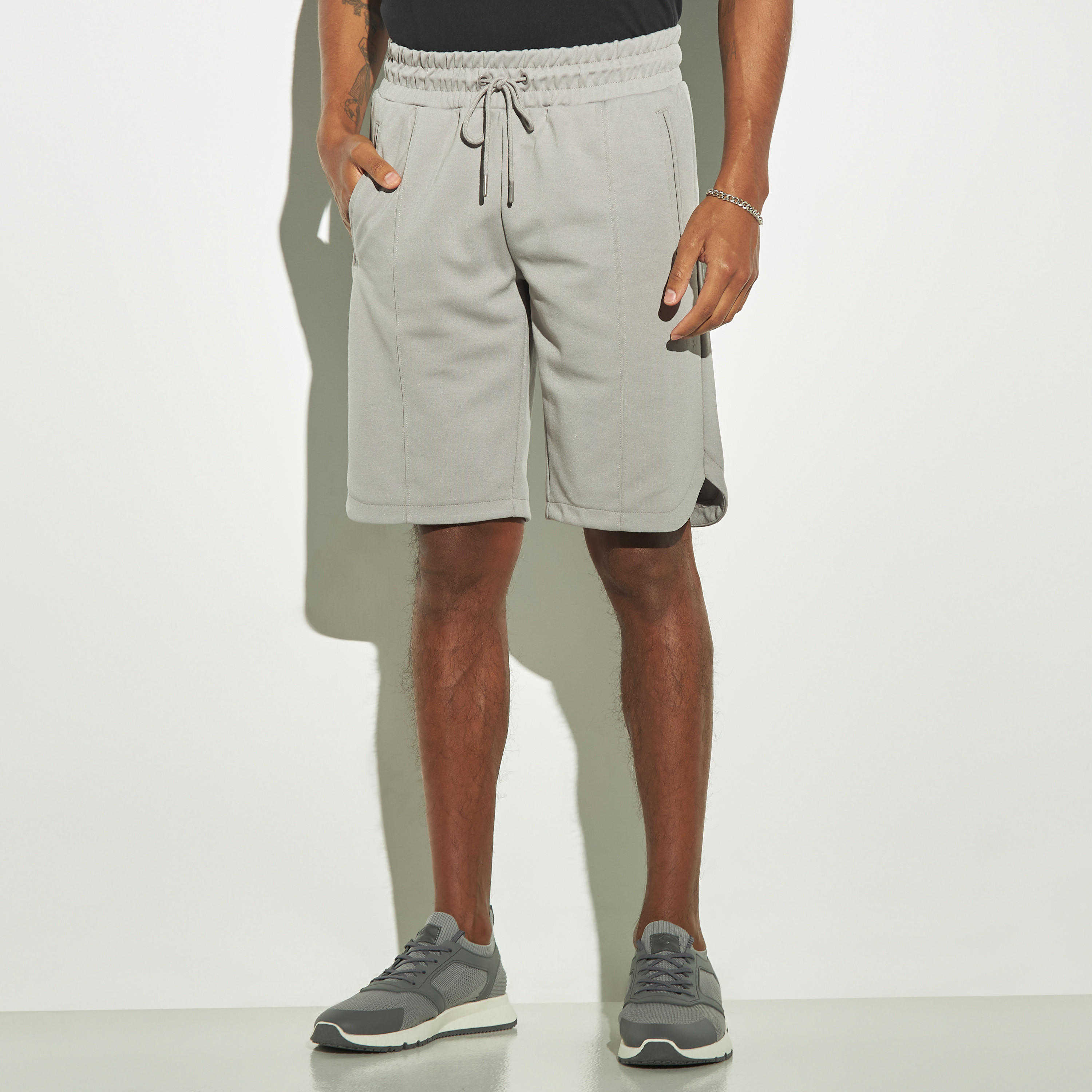 Panelled Shorts with Drawstring Closure and Pockets-men-clothing-bottoms-shorts-image-1