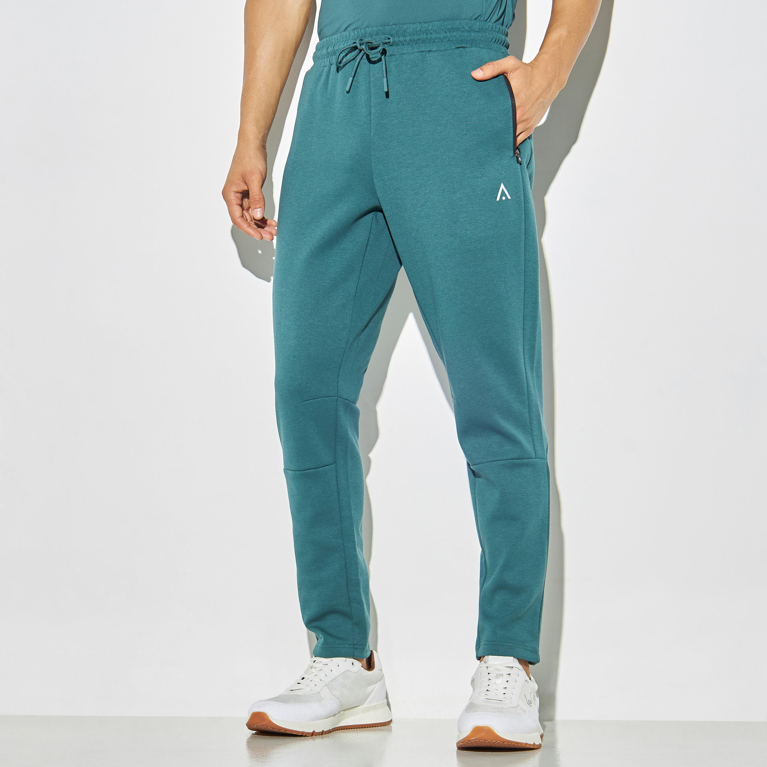 Solid Joggers with Drawstring Closure and Zipper Pockets-men-clothing-sportswearandactivewear-bottoms-image-1