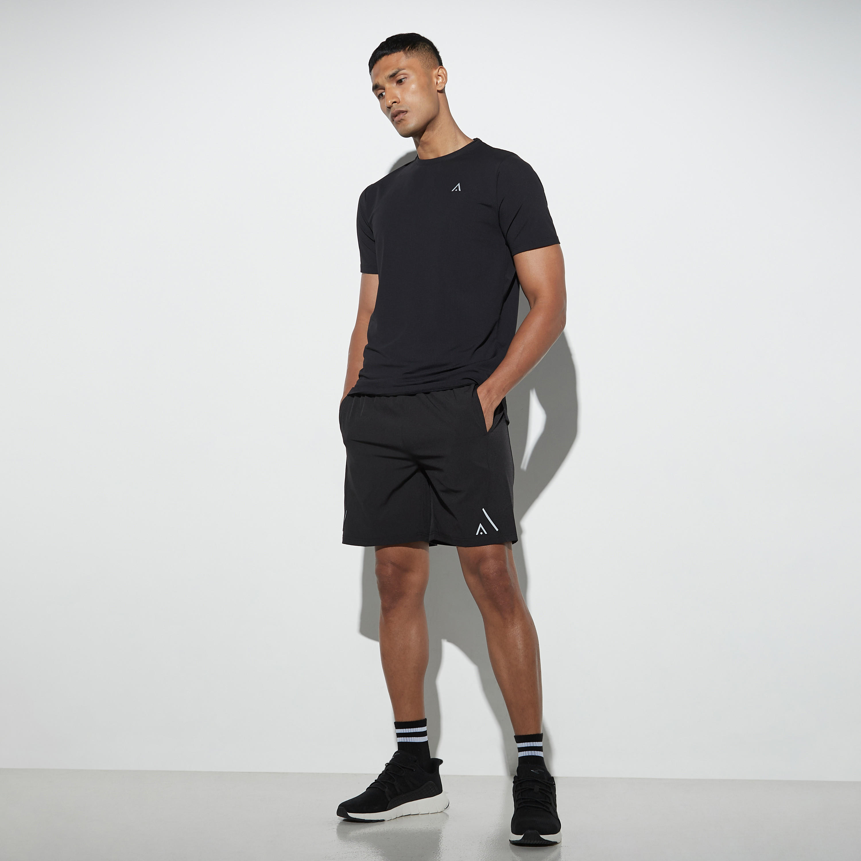 Solid Performance Shorts with Perforation Panel and Pockets-men-clothing-sportswearandactivewear-bottoms-image-2