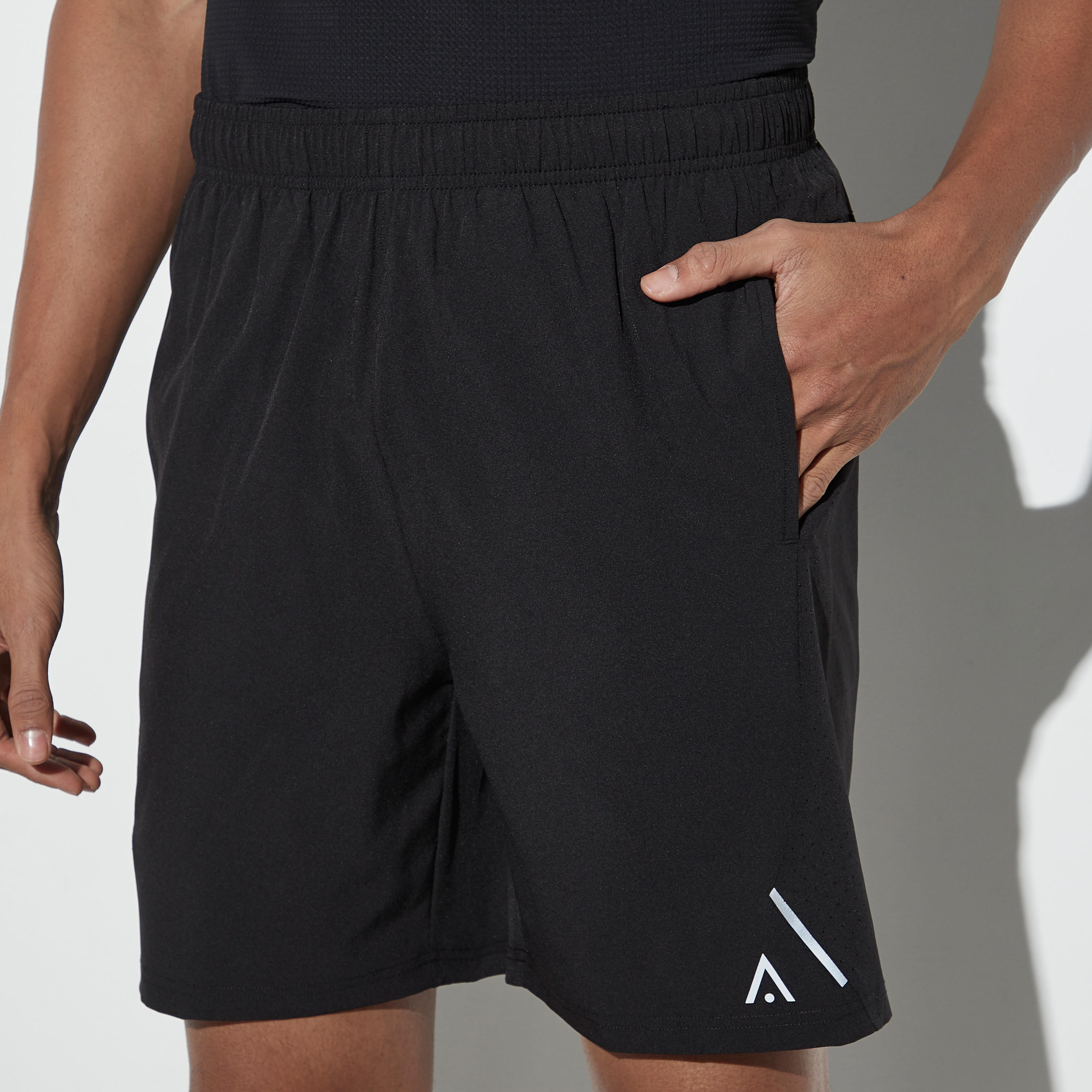 Solid Performance Shorts with Perforation Panel and Pockets-men-clothing-sportswearandactivewear-bottoms-image-4
