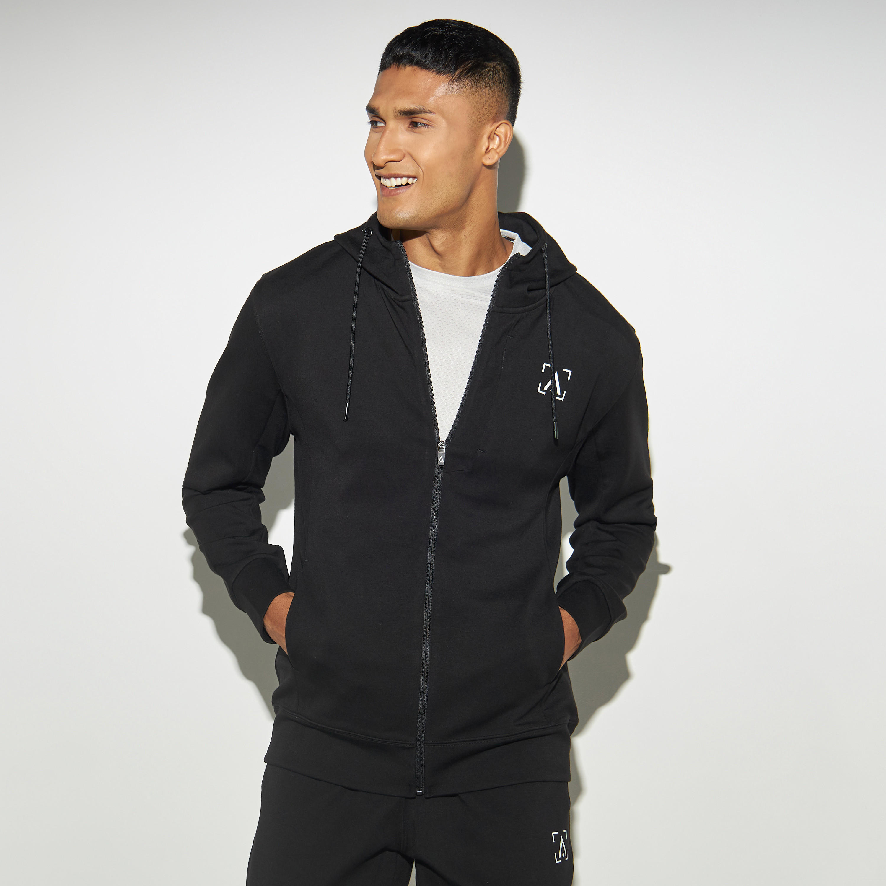 Solid Zip-Through Hoodie with Long Sleeves and Pockets-men-winterwear-hoodiesandsweatshirts-image-1