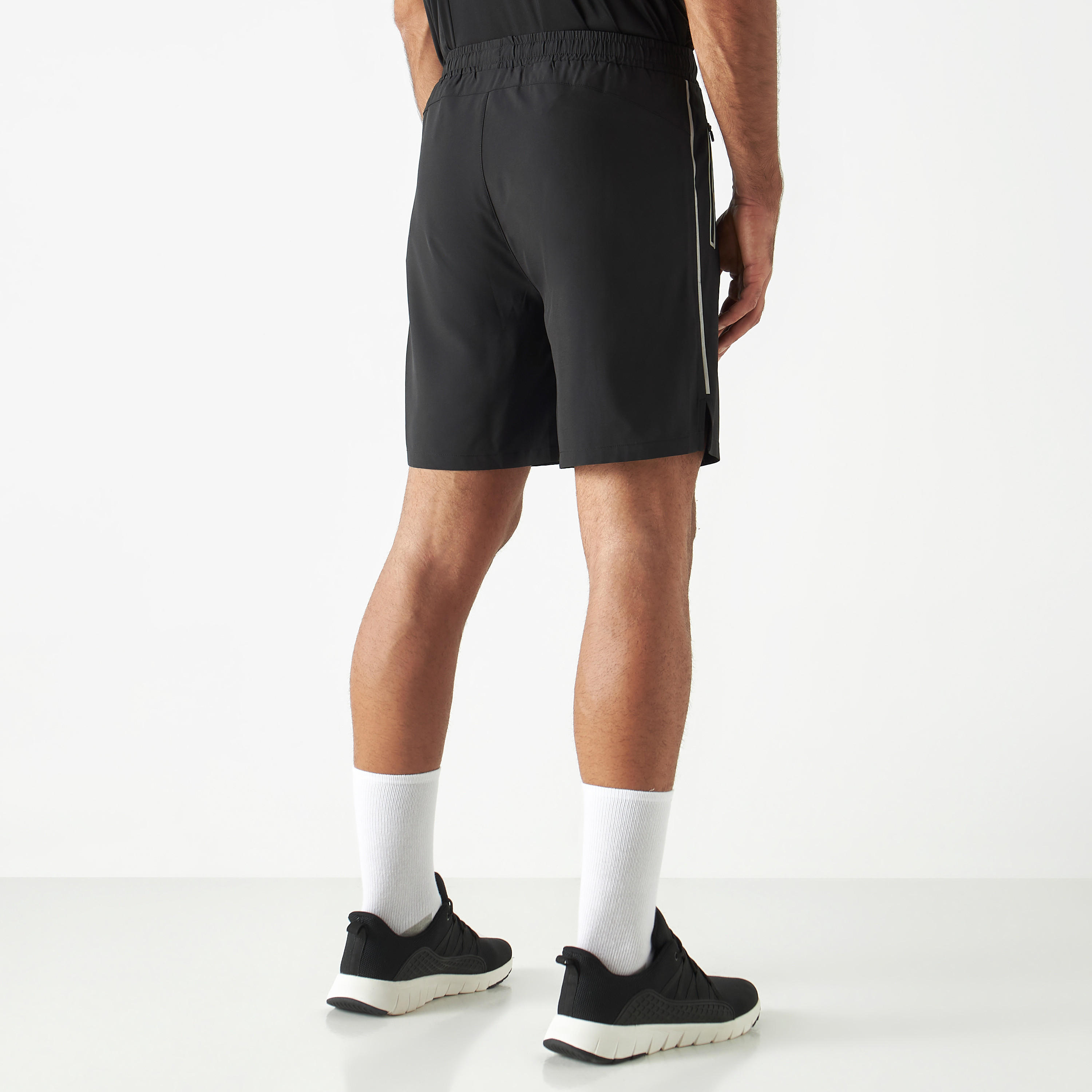 Solid Shorts with Elasticated Waistband and Zipper Pockets-men-clothing-sportswearandactivewear-bottoms-image-3