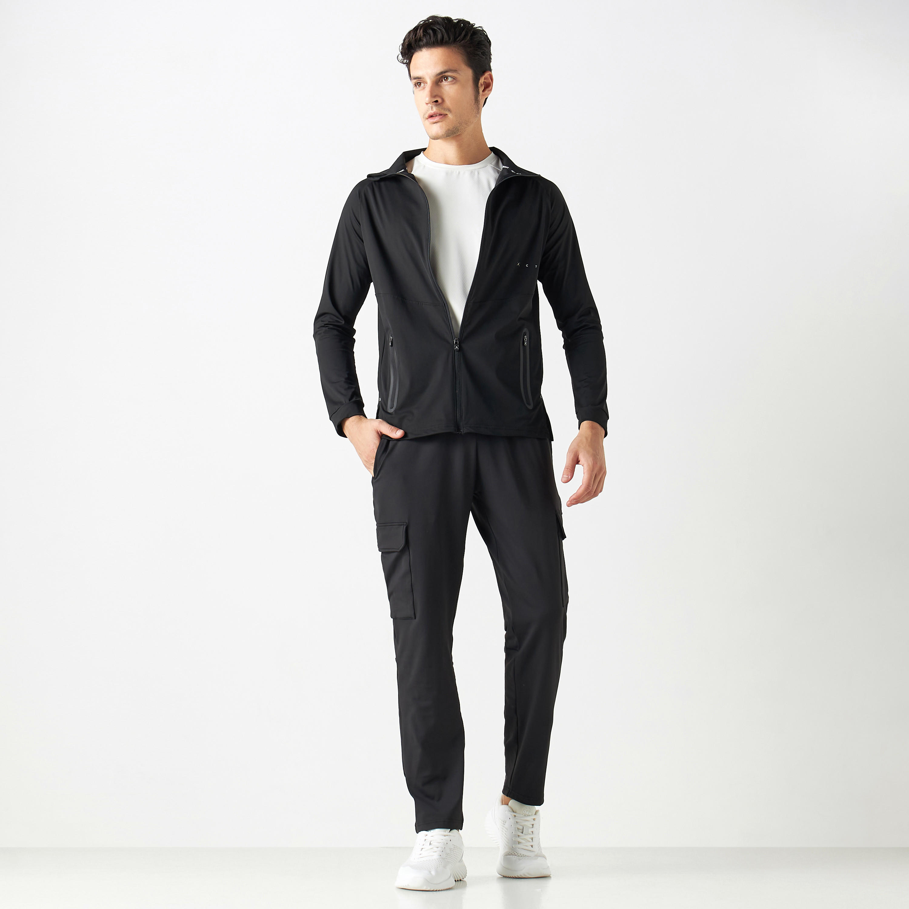 Solid Cargo Track Pants with Elasticised Waistband-men-clothing-sportswearandactivewear-bottoms-image-2