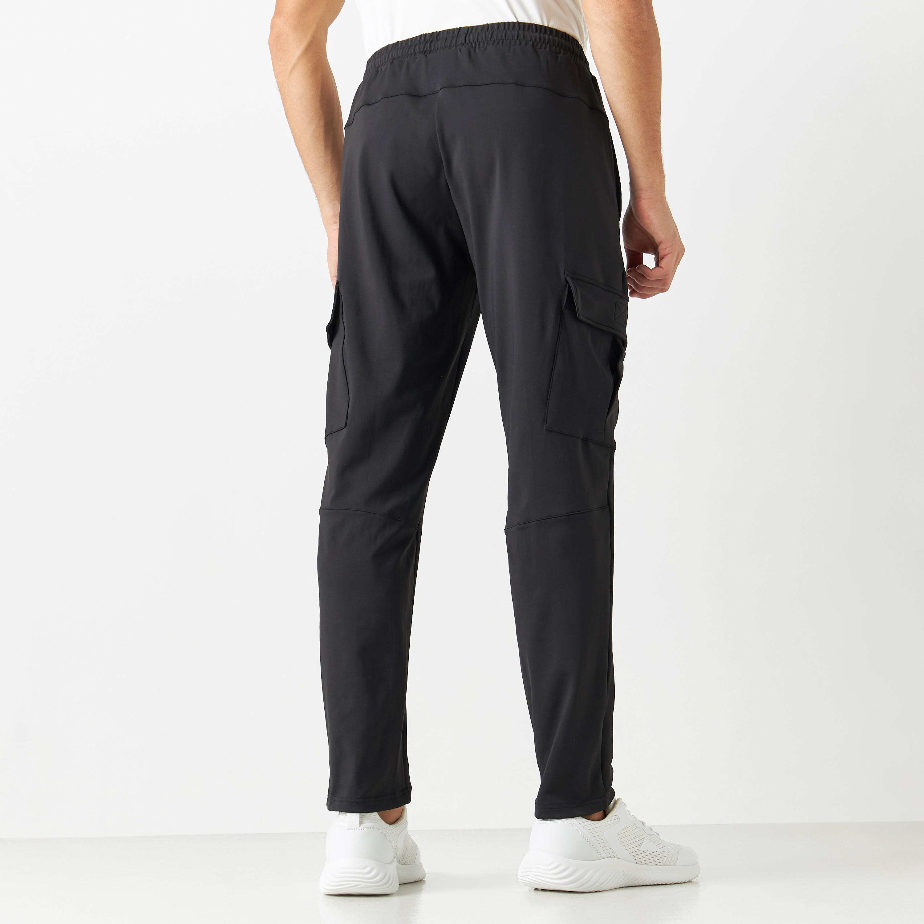 Solid Cargo Track Pants with Elasticised Waistband-men-clothing-sportswearandactivewear-bottoms-image-3