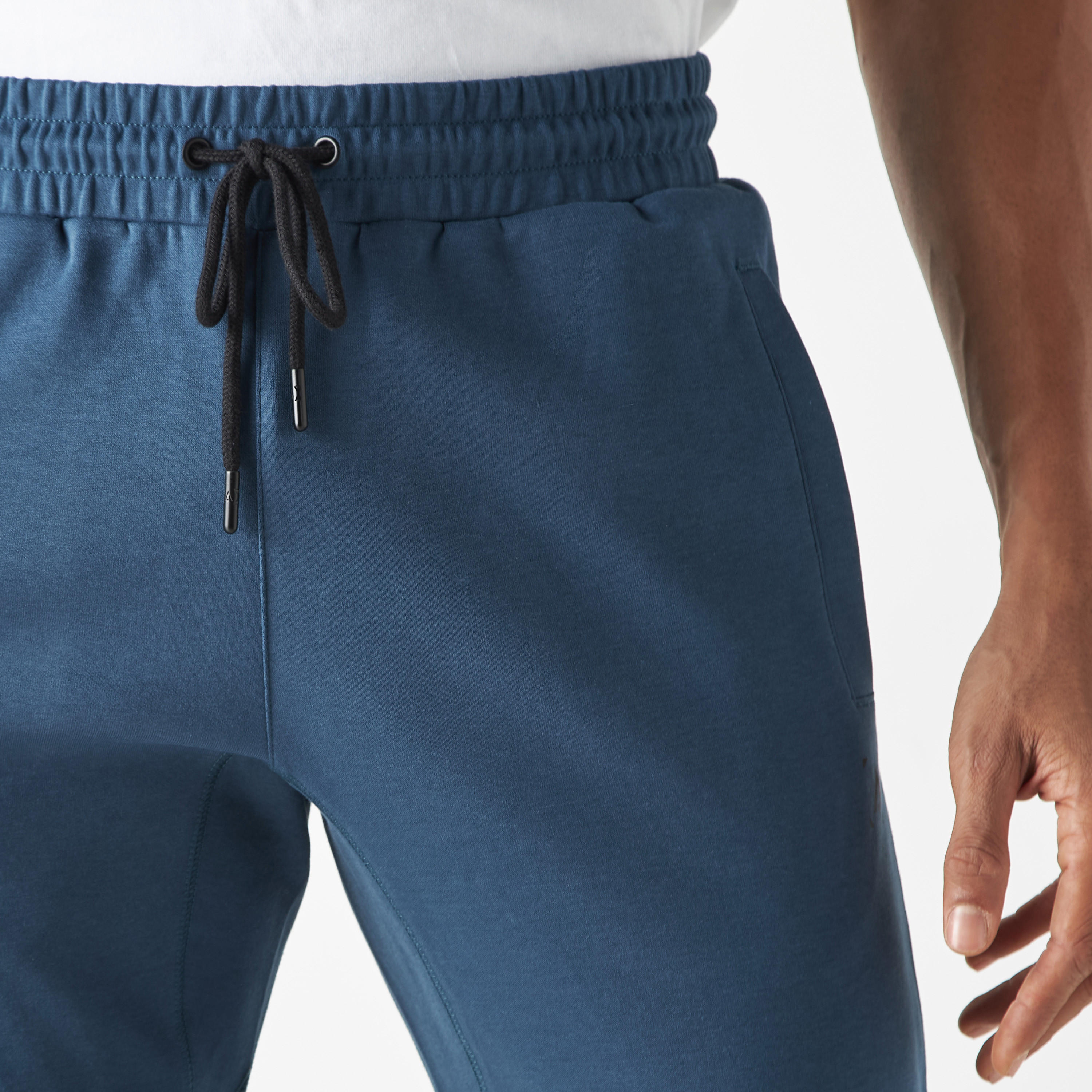 بنطلون رياضي سادة برباط إغلاق وجيوب-men-clothing-sportswearandactivewear-bottoms-image-4