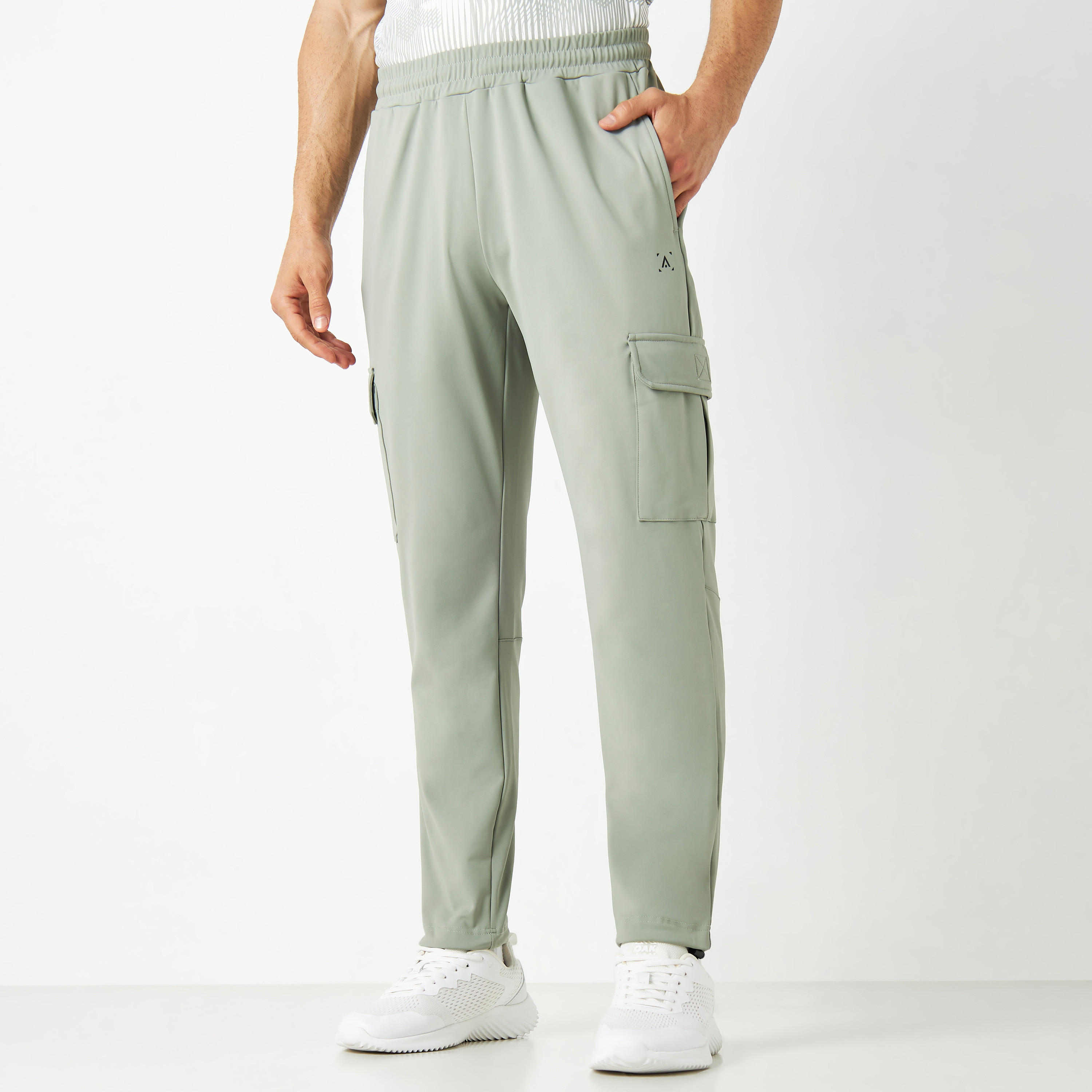 Track Pants with Cargo Pockets and Elasticated Waistband-men-clothing-sportswearandactivewear-bottoms-image-1