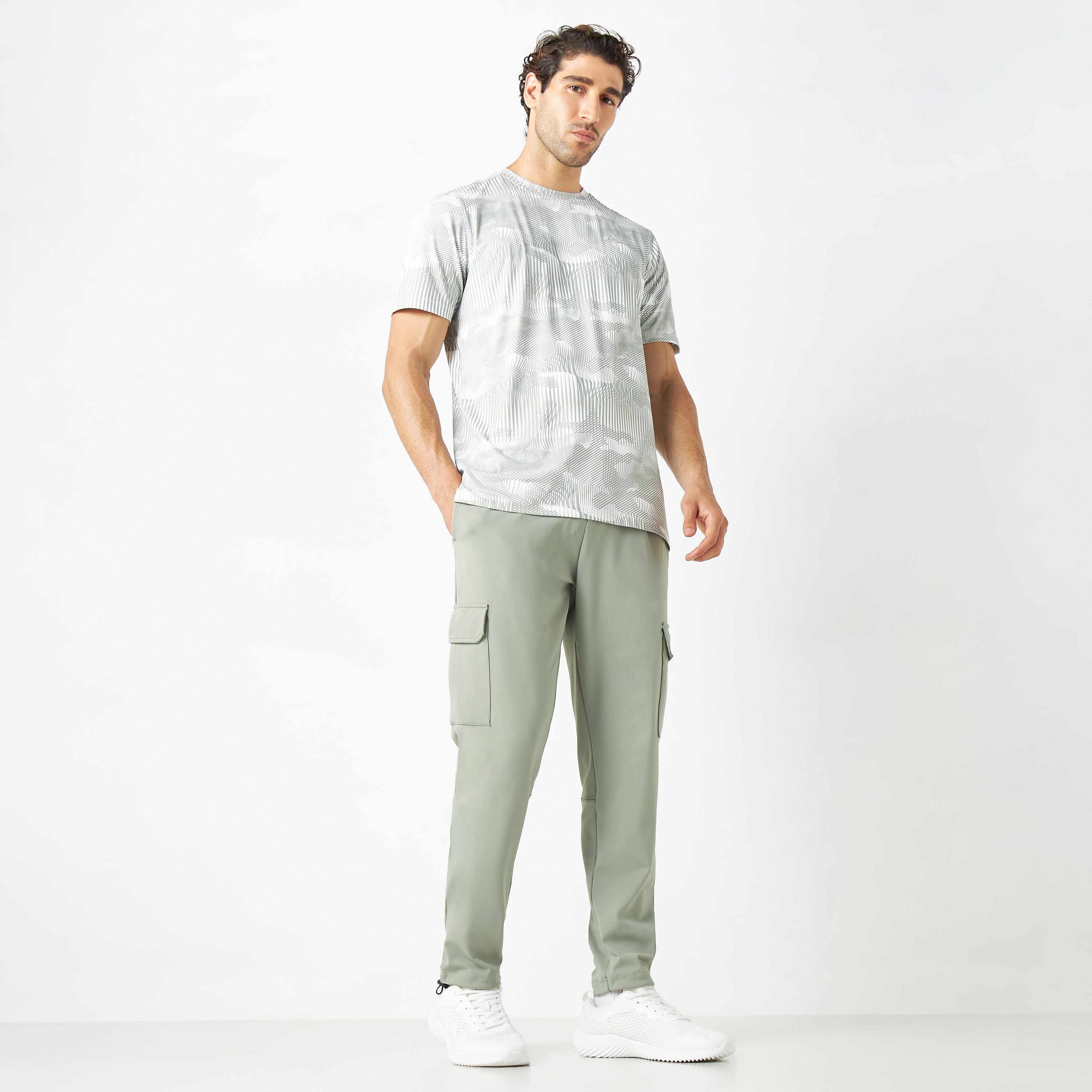 Track Pants with Cargo Pockets and Elasticated Waistband-men-clothing-sportswearandactivewear-bottoms-image-2