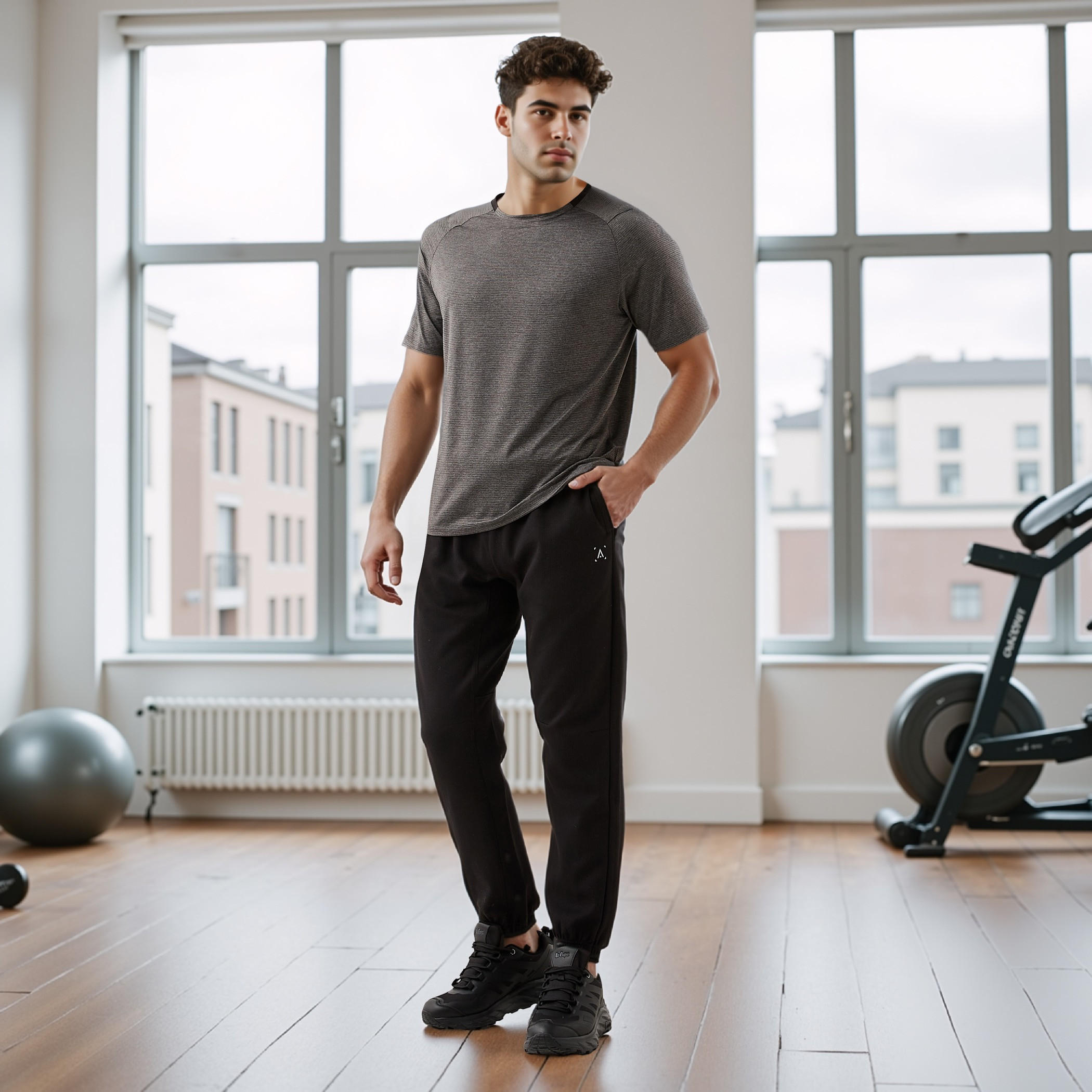 بنطلون رياضي بقصة عادية مع رباط إغلاق-men-clothing-sportswearandactivewear-tracksuits-image-2