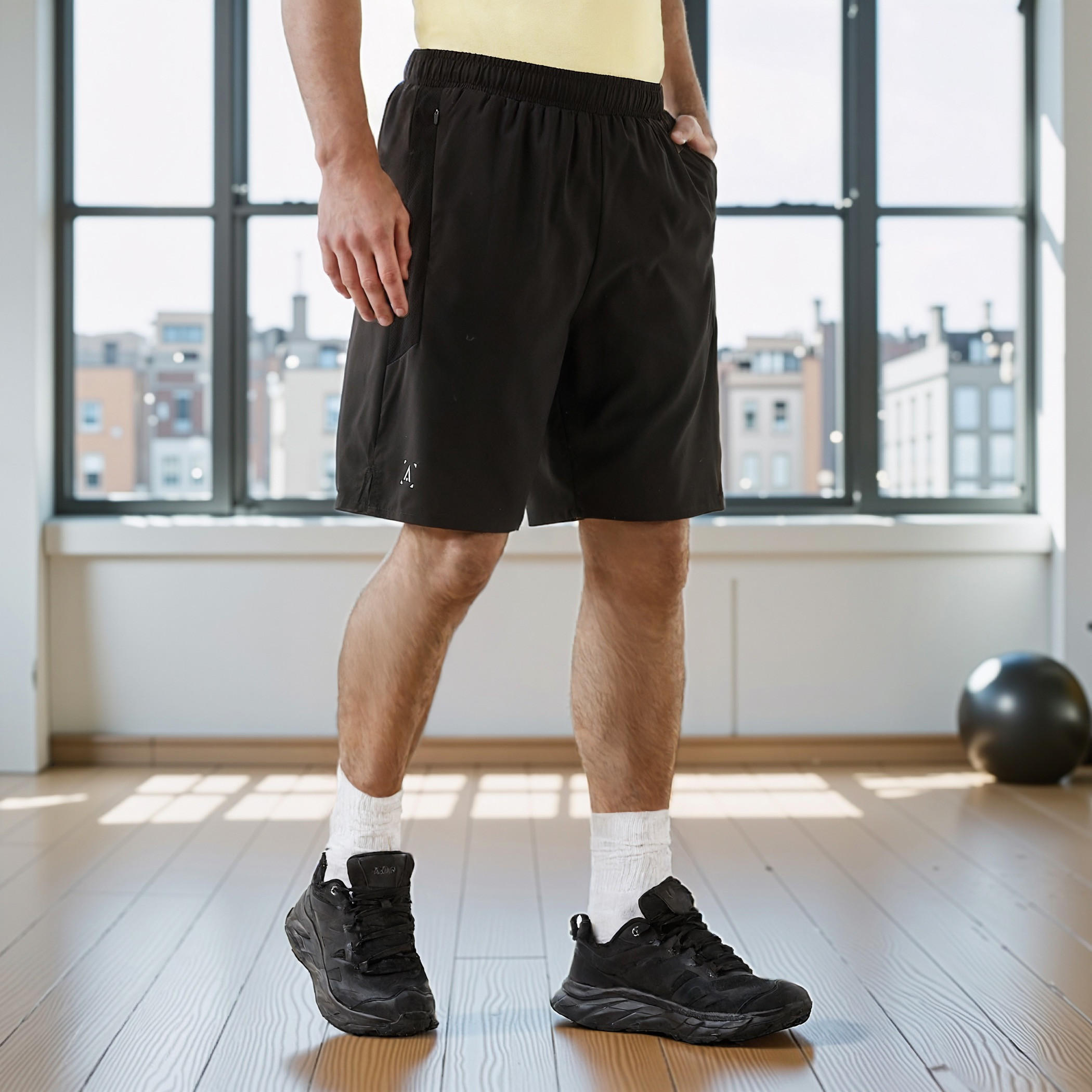 شورت بقصة عادية وخصر مطاطي-men-clothing-bottoms-shorts-image-1