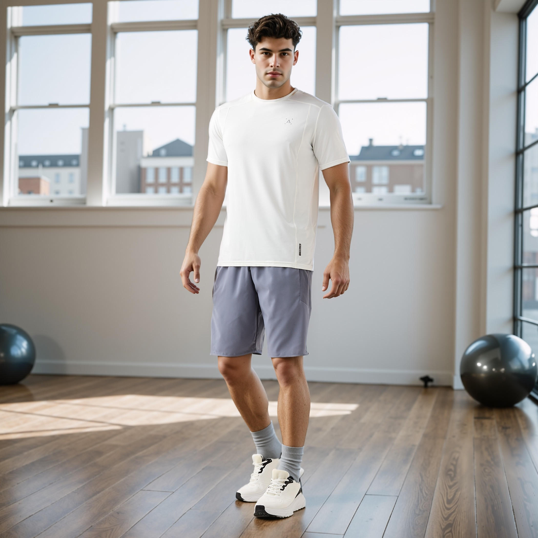 شورت بقصة عادية وخصر مطاطي-men-clothing-bottoms-shorts-image-2