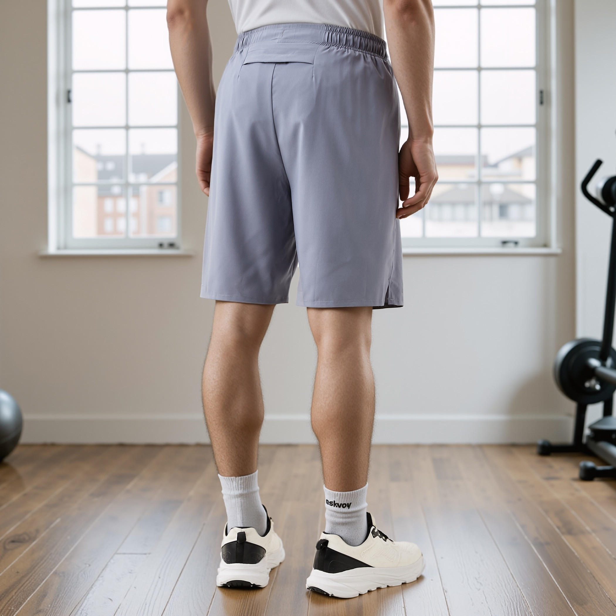 شورت بقصة عادية وخصر مطاطي-men-clothing-bottoms-shorts-image-3