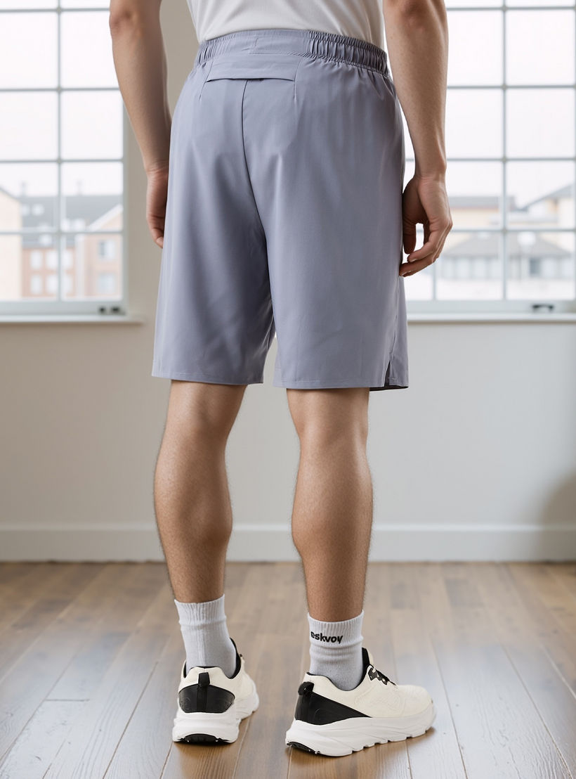 شورت بقصة عادية وخصر مطاطي-men-clothing-bottoms-shorts-image-3