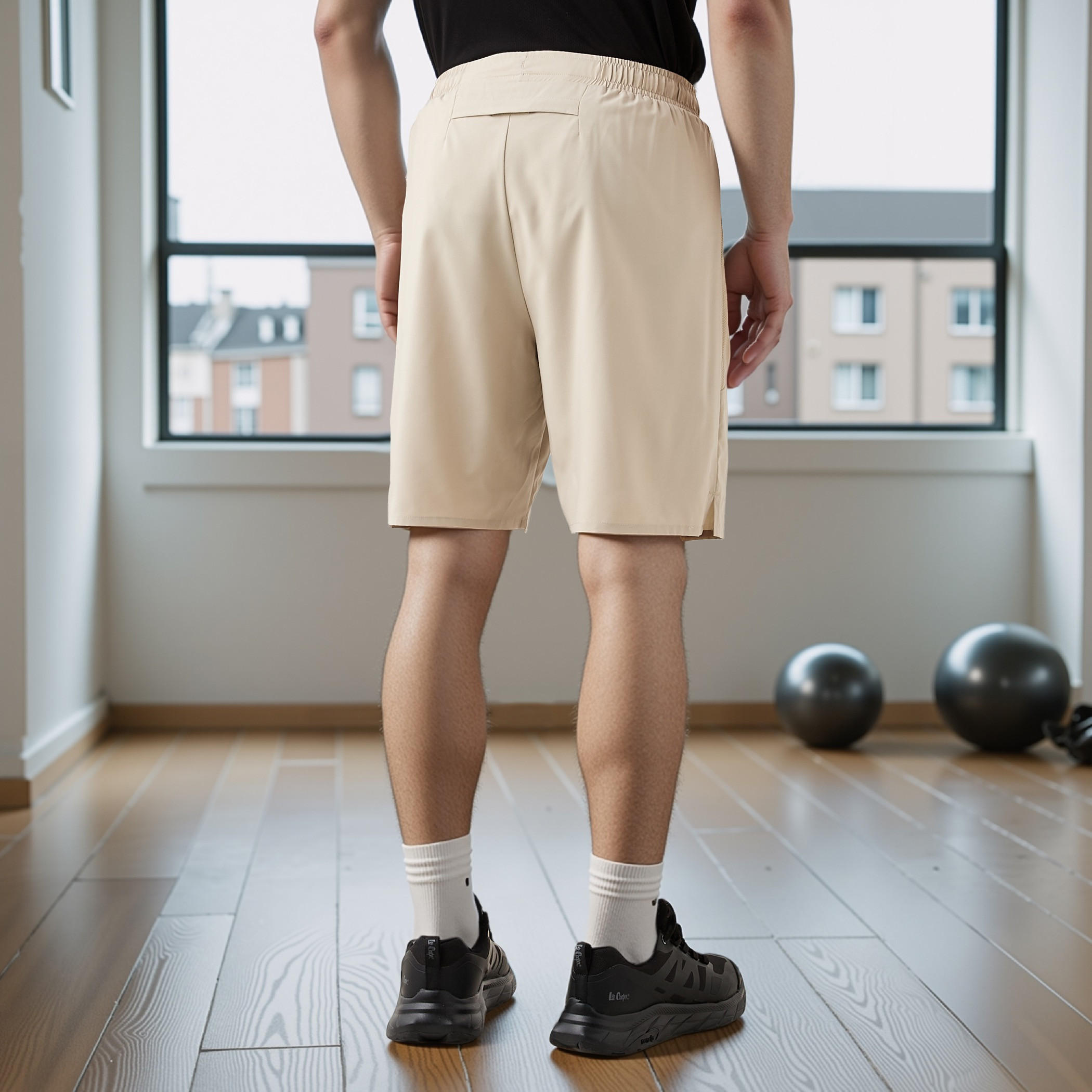 Regular Fit Shorts with Elasticated Waistband-men-clothing-bottoms-shorts-image-3