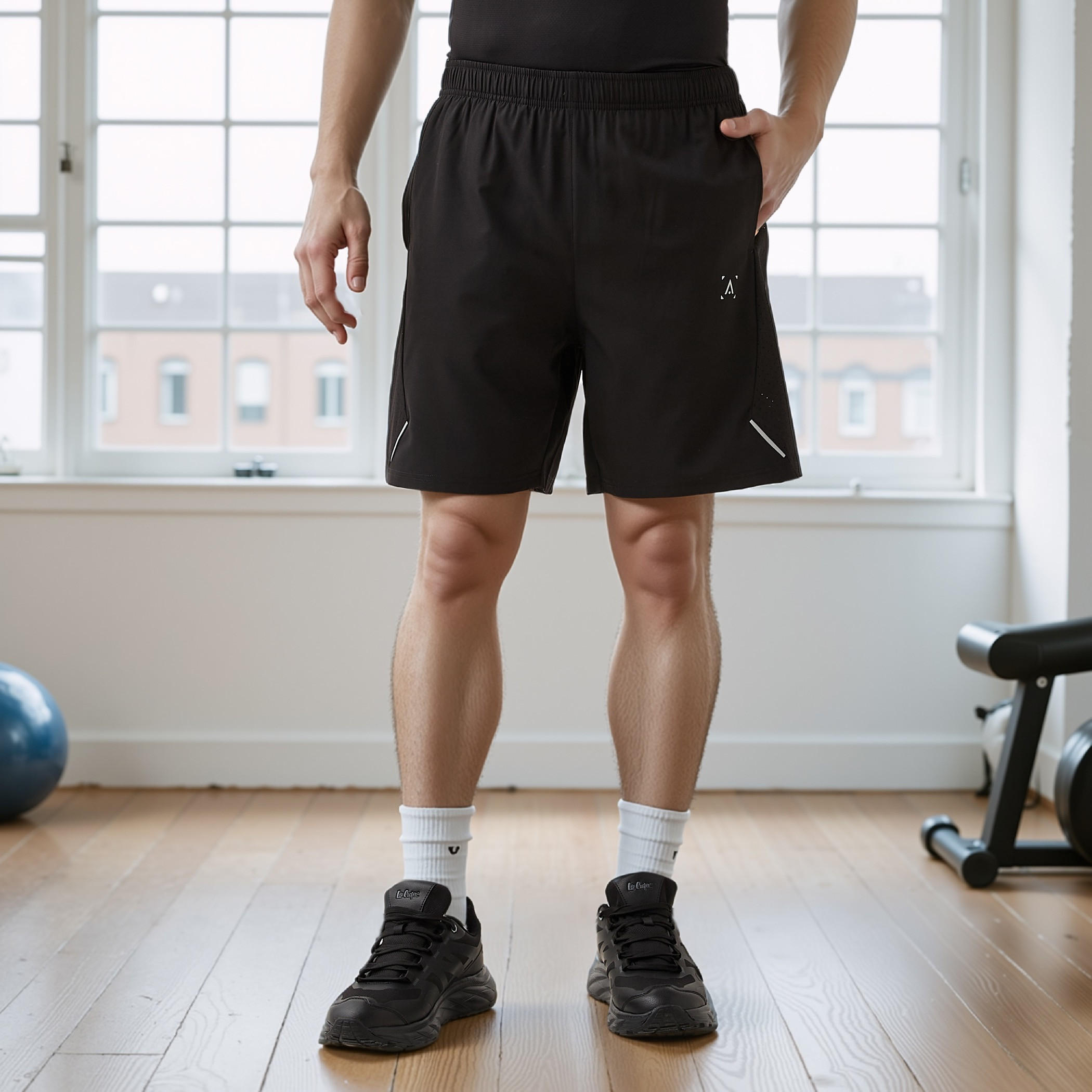 Regular Fit Shorts with Elasticated Waistband-men-clothing-bottoms-shorts-image-1