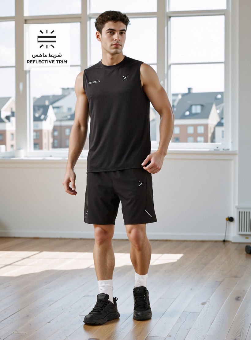 شورت بقصة عادية وحزام خصر مطاطي-men-clothing-bottoms-shorts-image-4