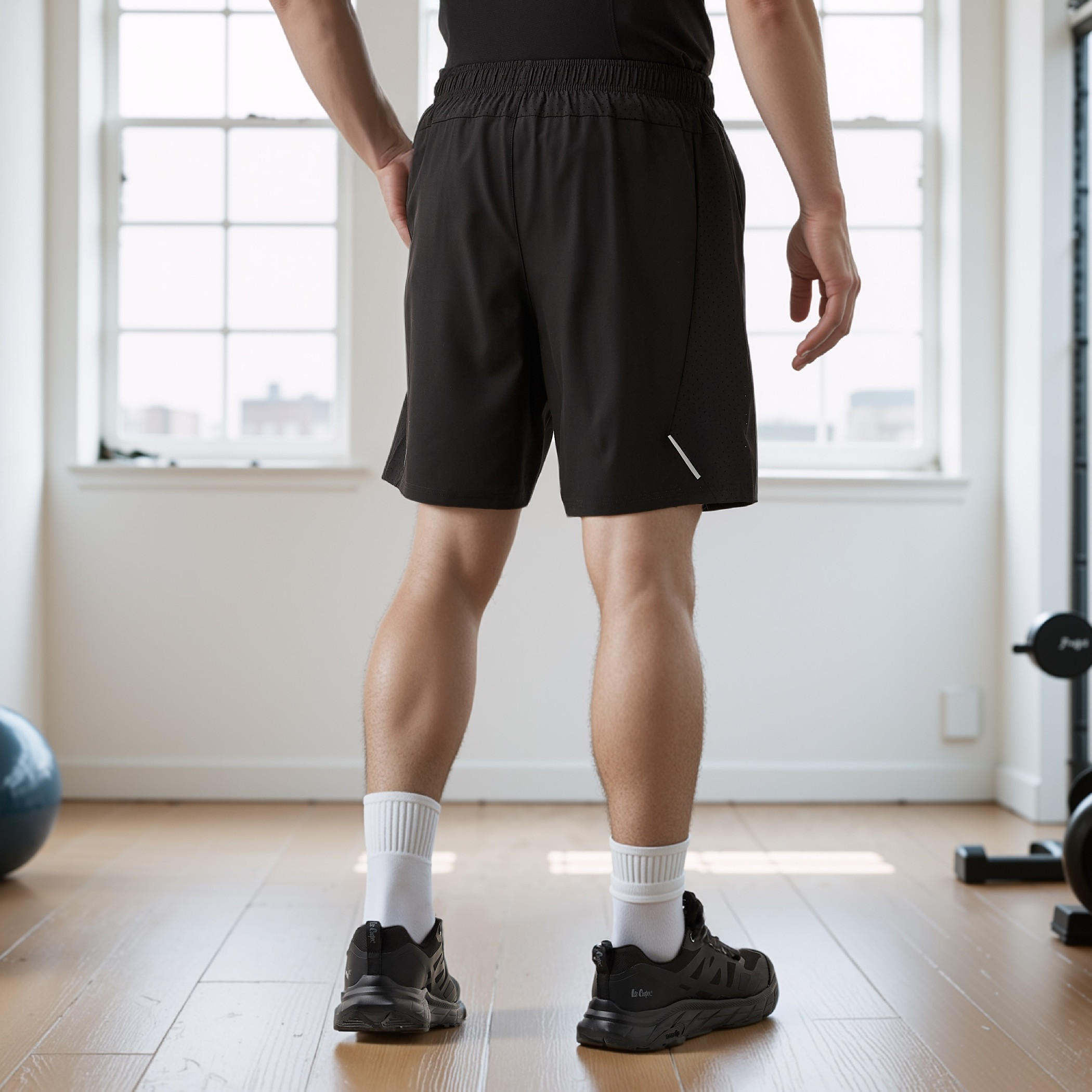 شورت بقصة عادية وحزام خصر مطاطي-men-clothing-bottoms-shorts-image-3