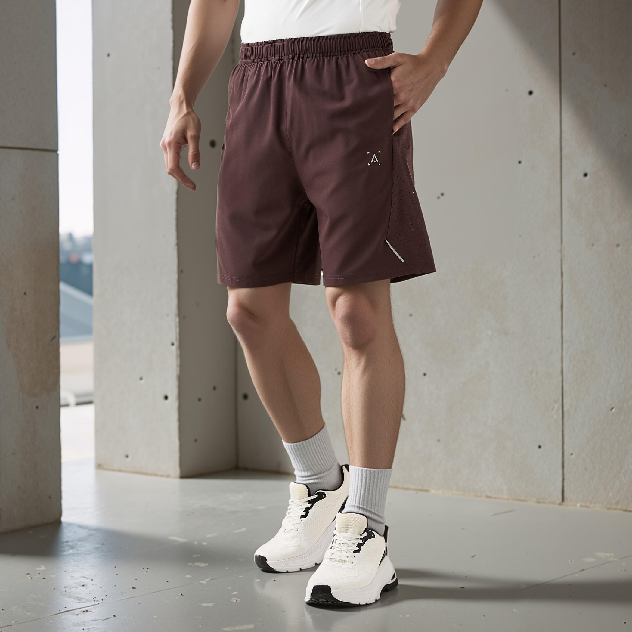 Regular Fit Shorts with Elasticated Waistband-men-clothing-bottoms-shorts-image-1