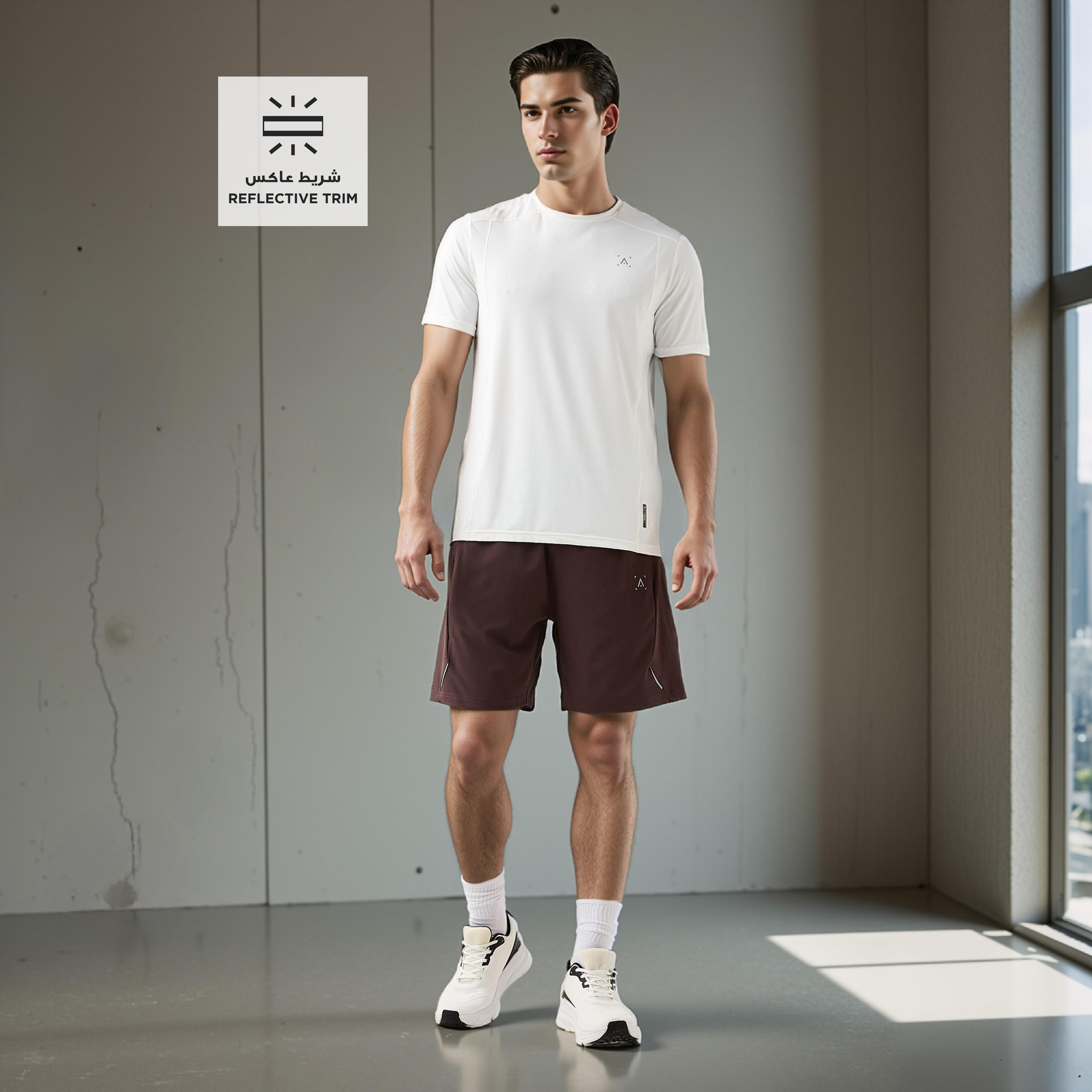 Regular Fit Shorts with Elasticated Waistband-men-clothing-bottoms-shorts-image-2