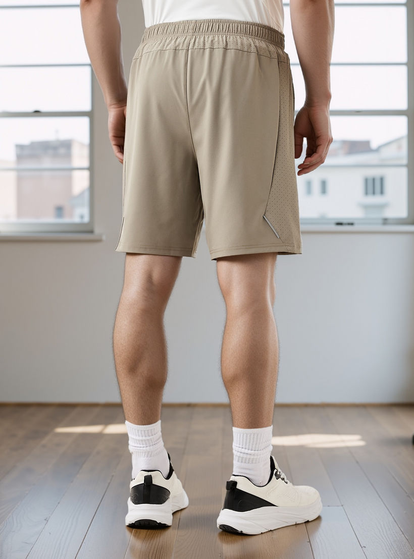 Regular Fit Shorts with Elasticated Waistband-men-clothing-bottoms-shorts-image-3