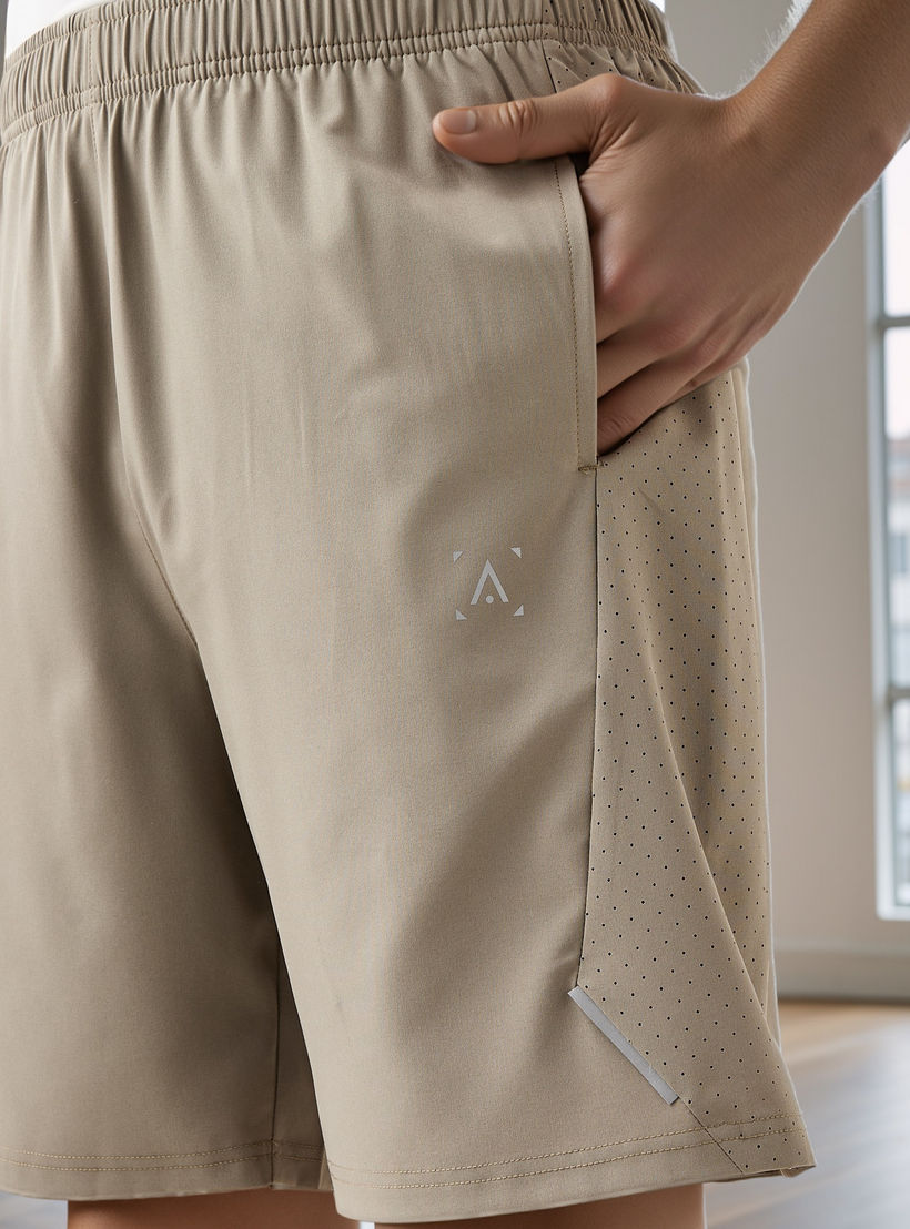Regular Fit Shorts with Elasticated Waistband-men-clothing-bottoms-shorts-image-4