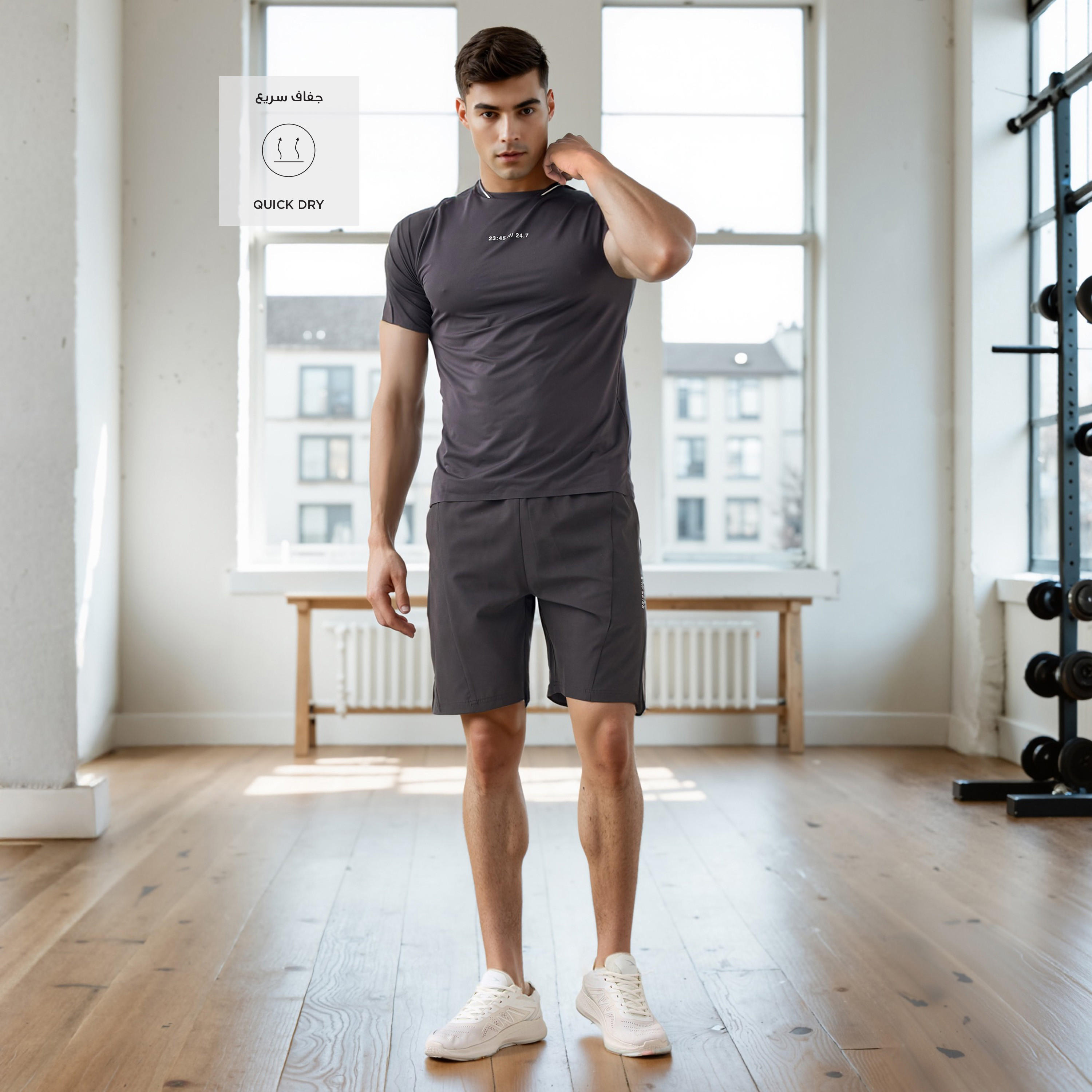 Panelled Shorts with Elasticated Waist-men-clothing-bottoms-shorts-image-2