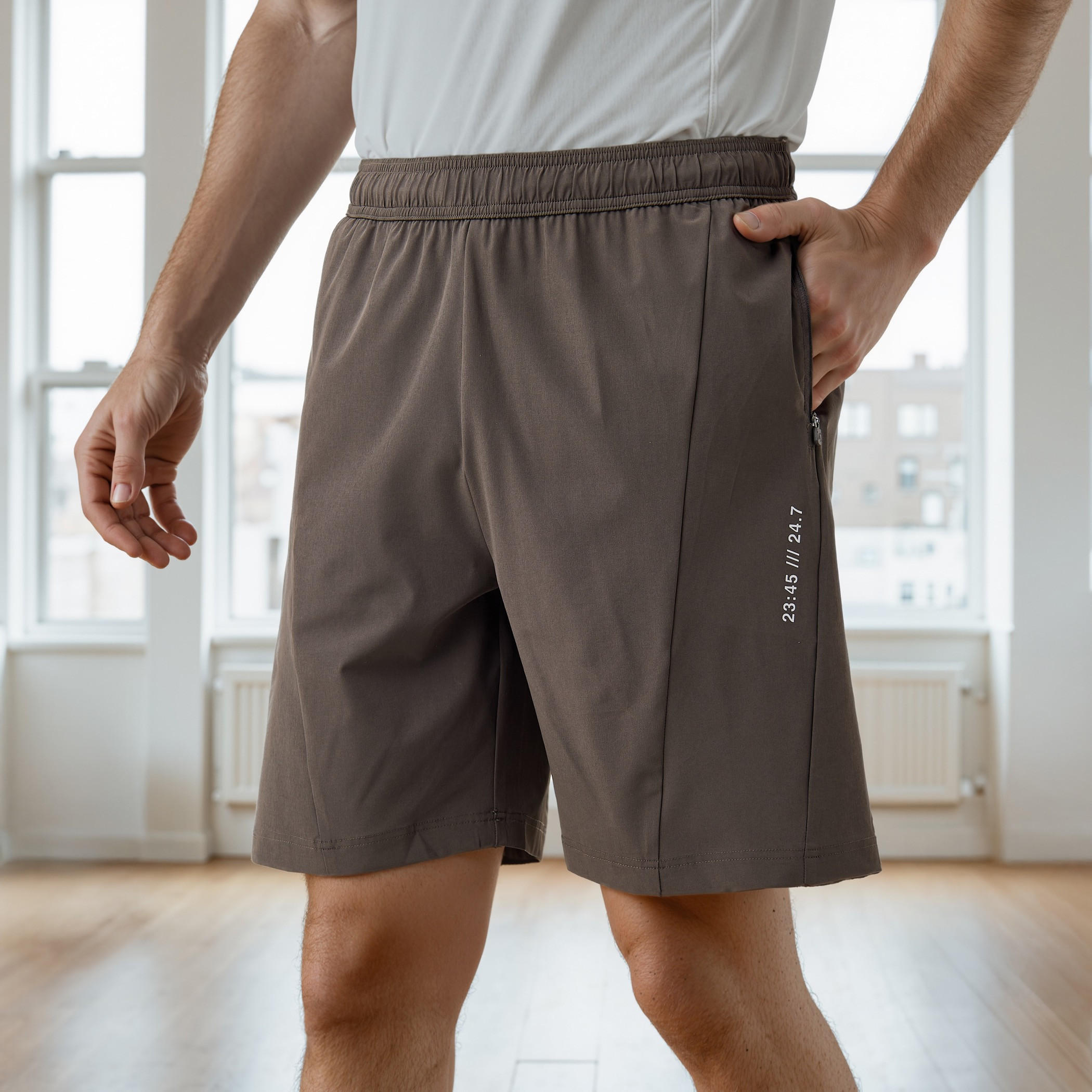 Panelled Shorts with Elasticated Waist-men-clothing-bottoms-shorts-image-1