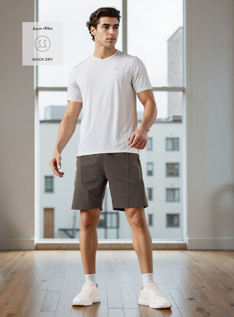 Panelled Shorts with Elasticated Waist-men-clothing-bottoms-shorts-image-2