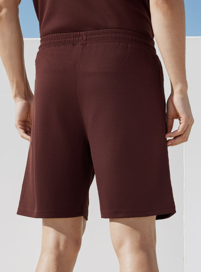 Waffle Textured Shorts with Pockets-men-clothing-bottoms-shorts-image-3