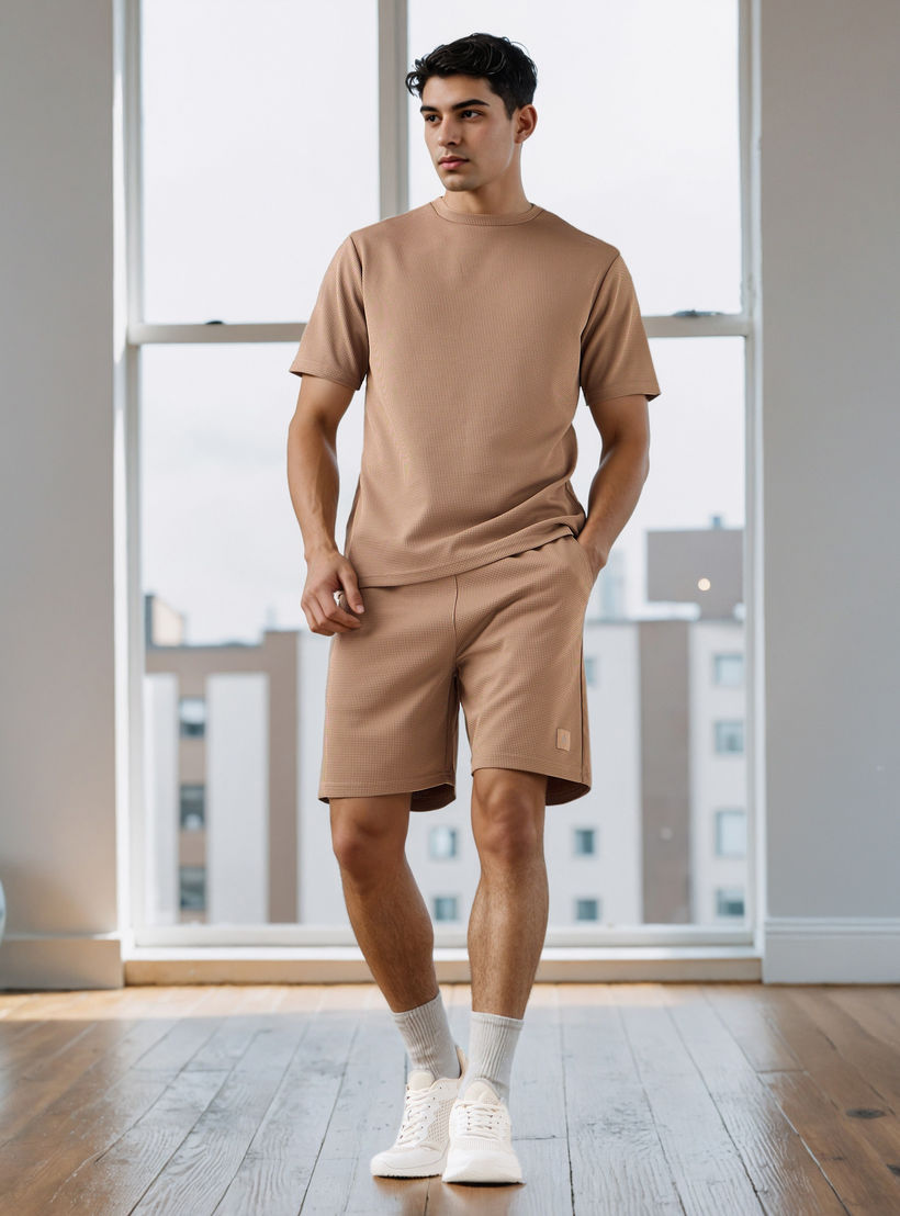 شورت بملمس وافل بارز مع جيوب-men-clothing-bottoms-shorts-image-2