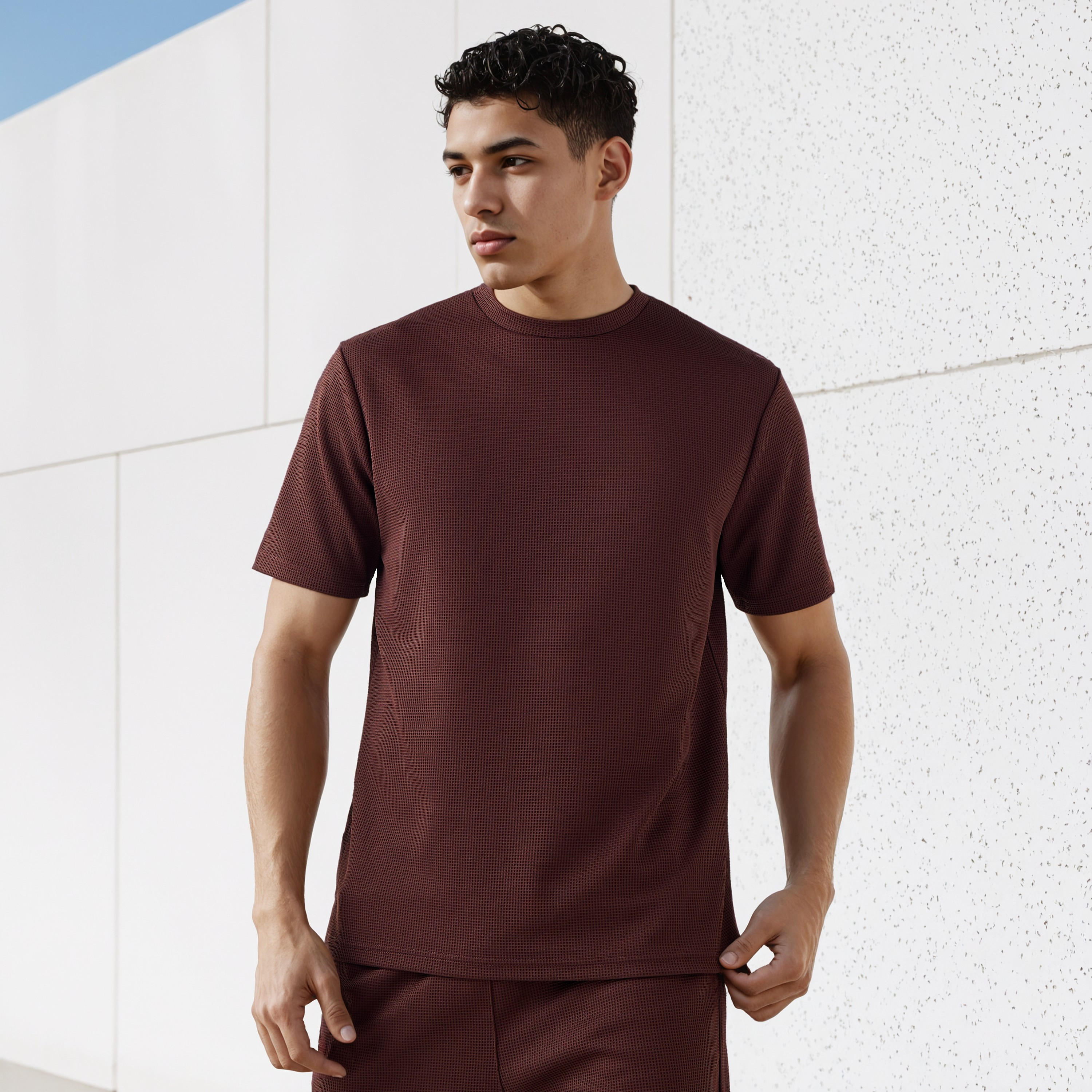Waffle Textured T-shirt-men-clothing-sportswearandactivewear-tshirtsandpolos-image-1