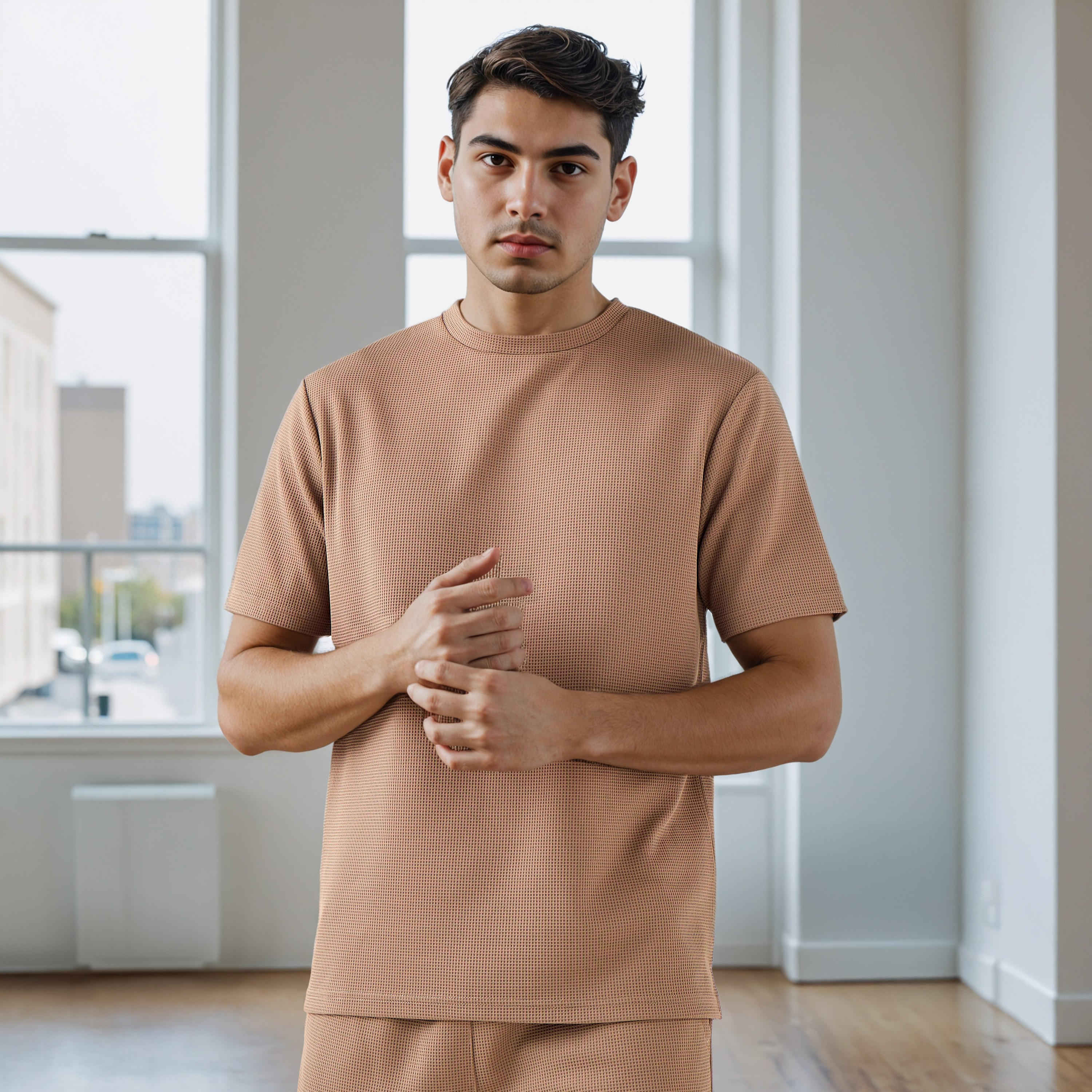 Waffle Textured T-shirt-men-clothing-sportswearandactivewear-tshirtsandpolos-image-1