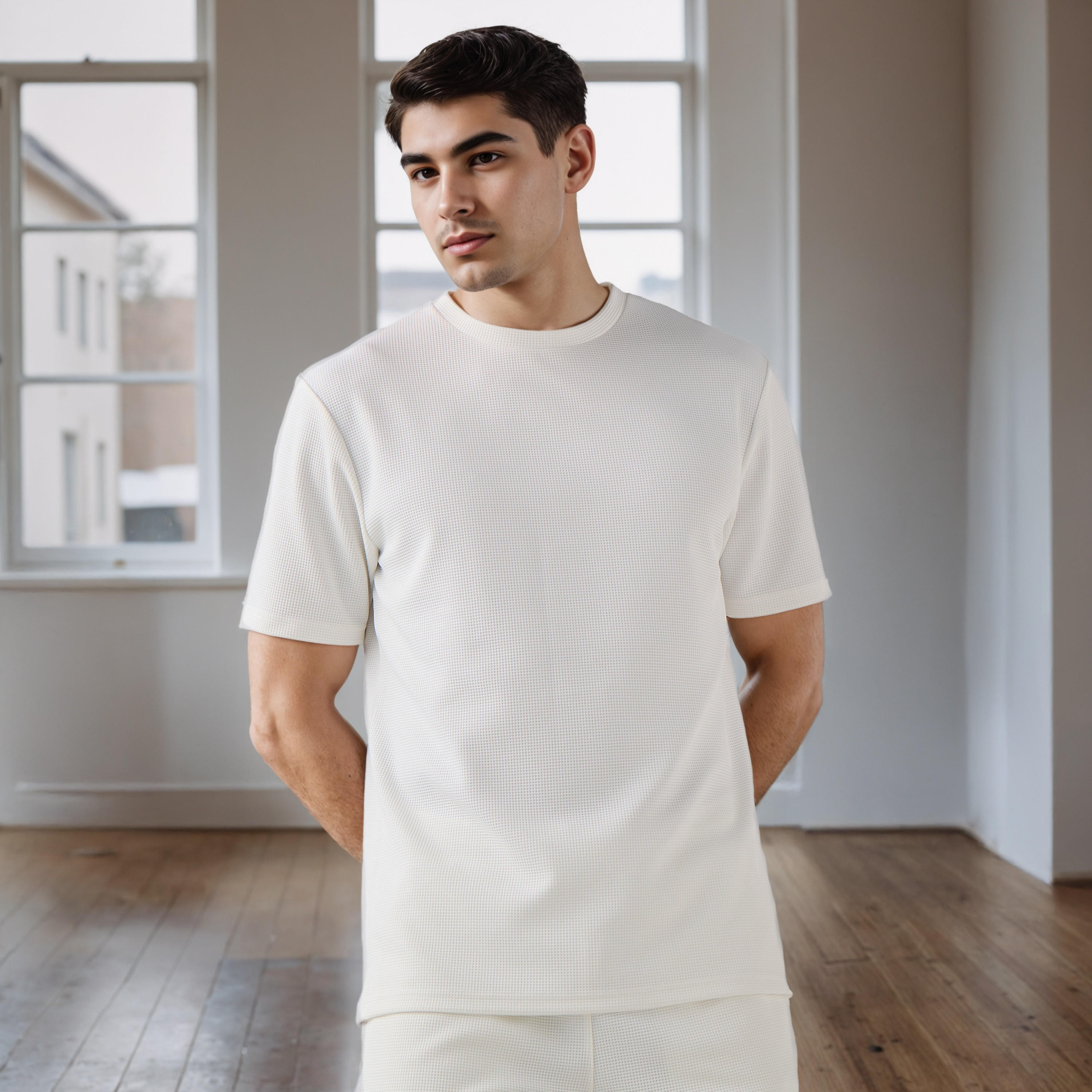 Waffle Textured T-shirt-men-clothing-sportswearandactivewear-tshirtsandpolos-image-1