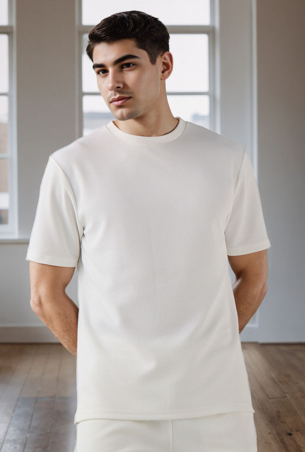 Waffle Textured T-shirt-men-clothing-sportswearandactivewear-image-1