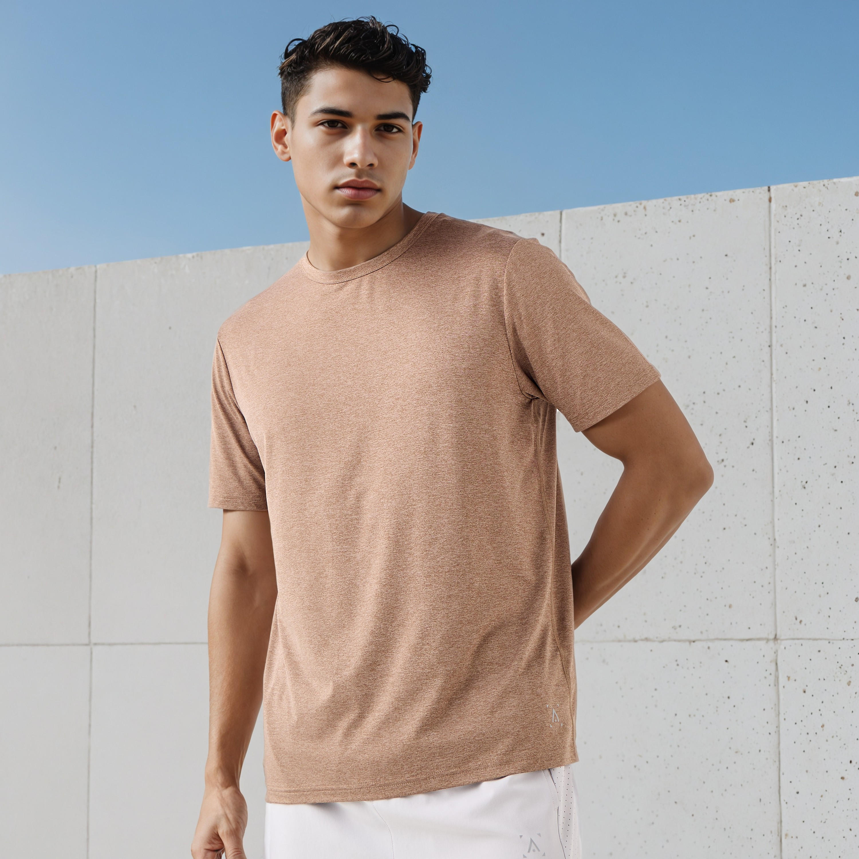 Crew Neck T-shirt with Short Sleeves-men-clothing-tshirtsandpolos-tshirts-image-1