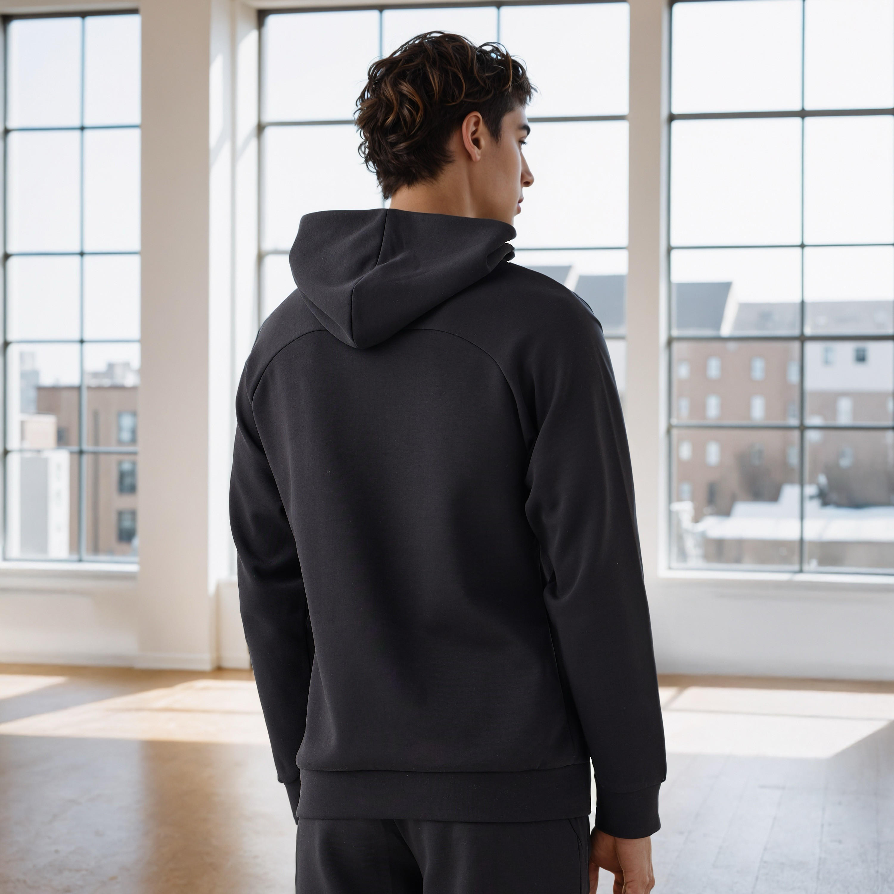 Textured Hooded Sweatshirt-men-winterwear-hoodiesandsweatshirts-image-3