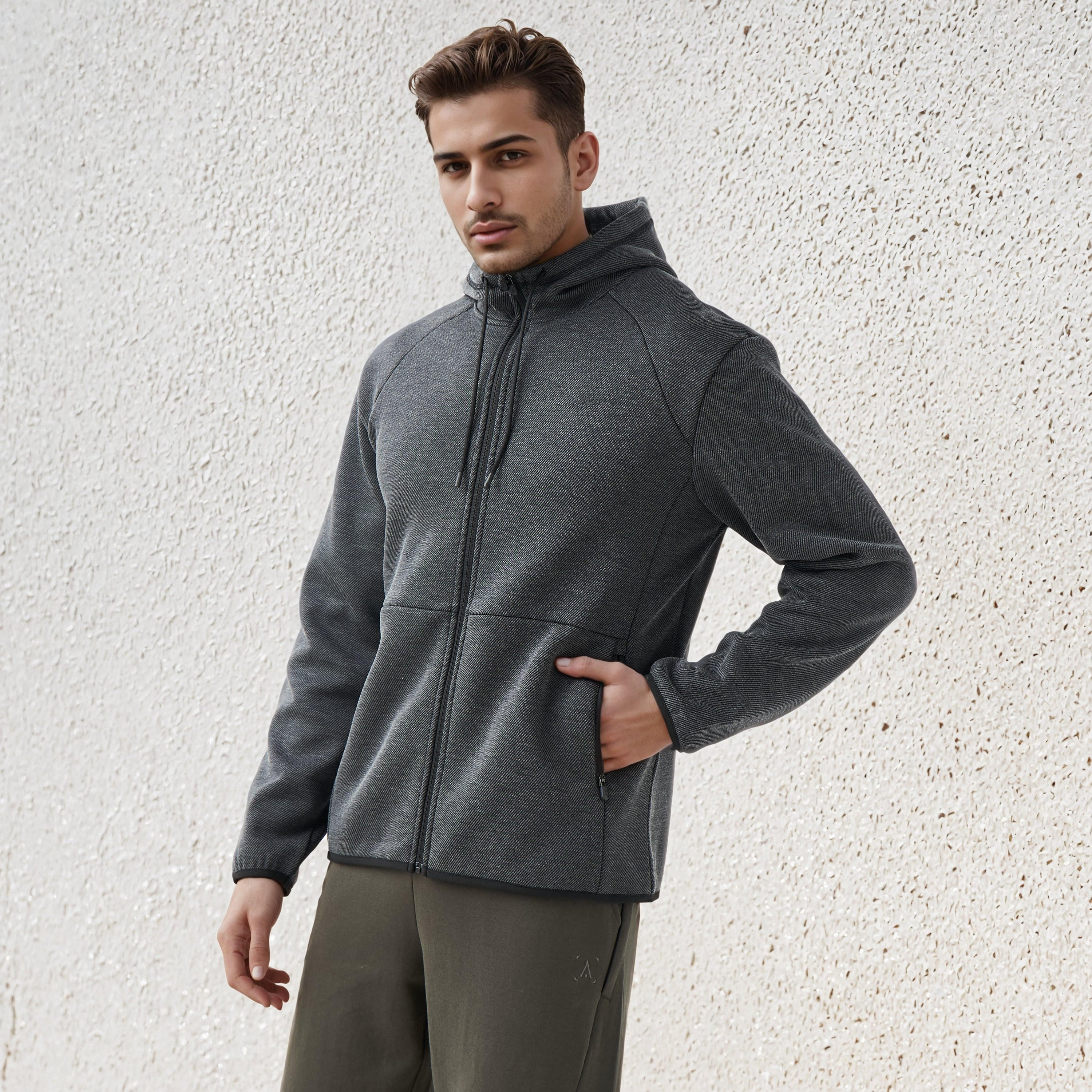 Men Regular Fit Textured Hooded Jacket-men-clothing-jacketsandblazers-jackets-image-1