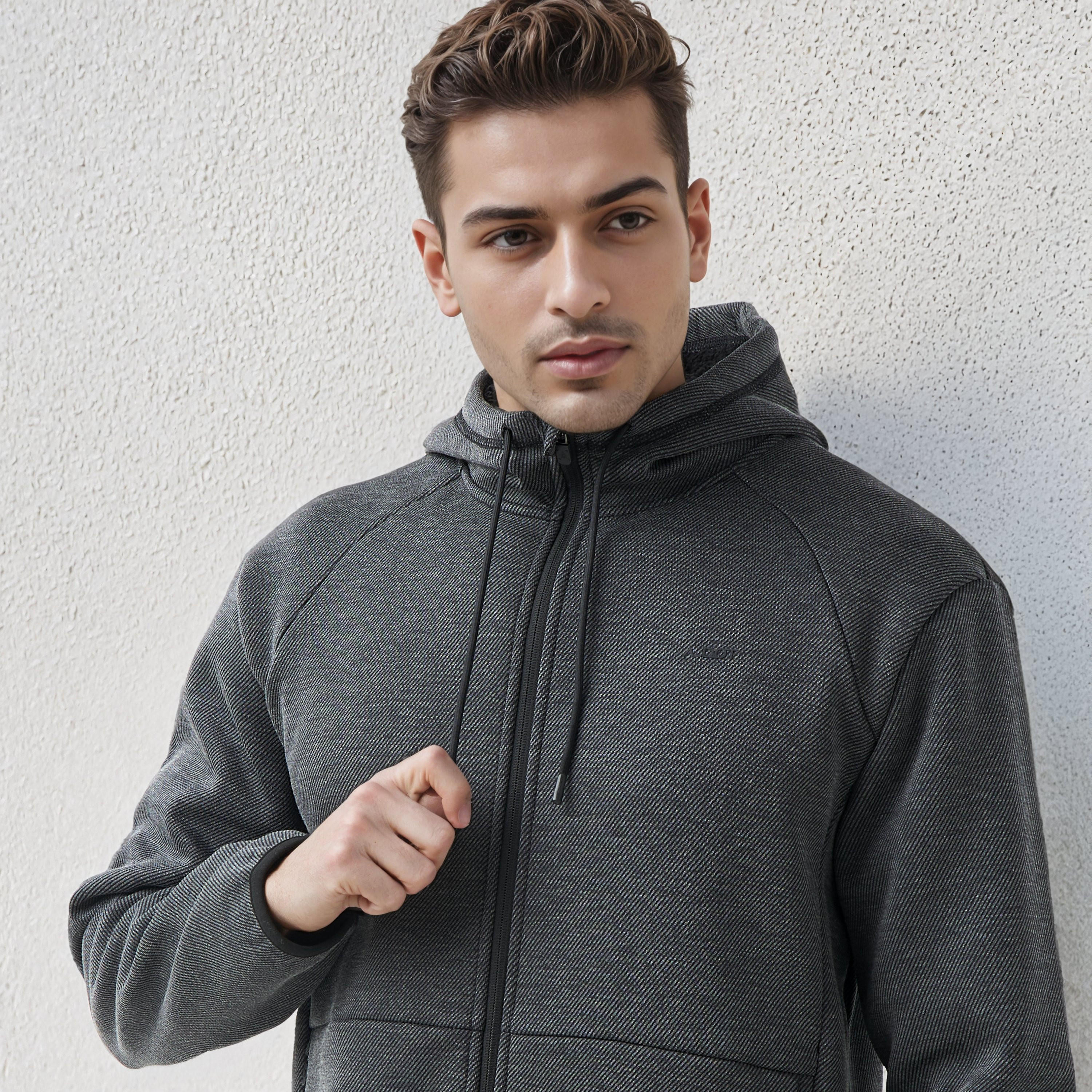 Men Regular Fit Textured Hooded Jacket-men-clothing-jacketsandblazers-jackets-image-4