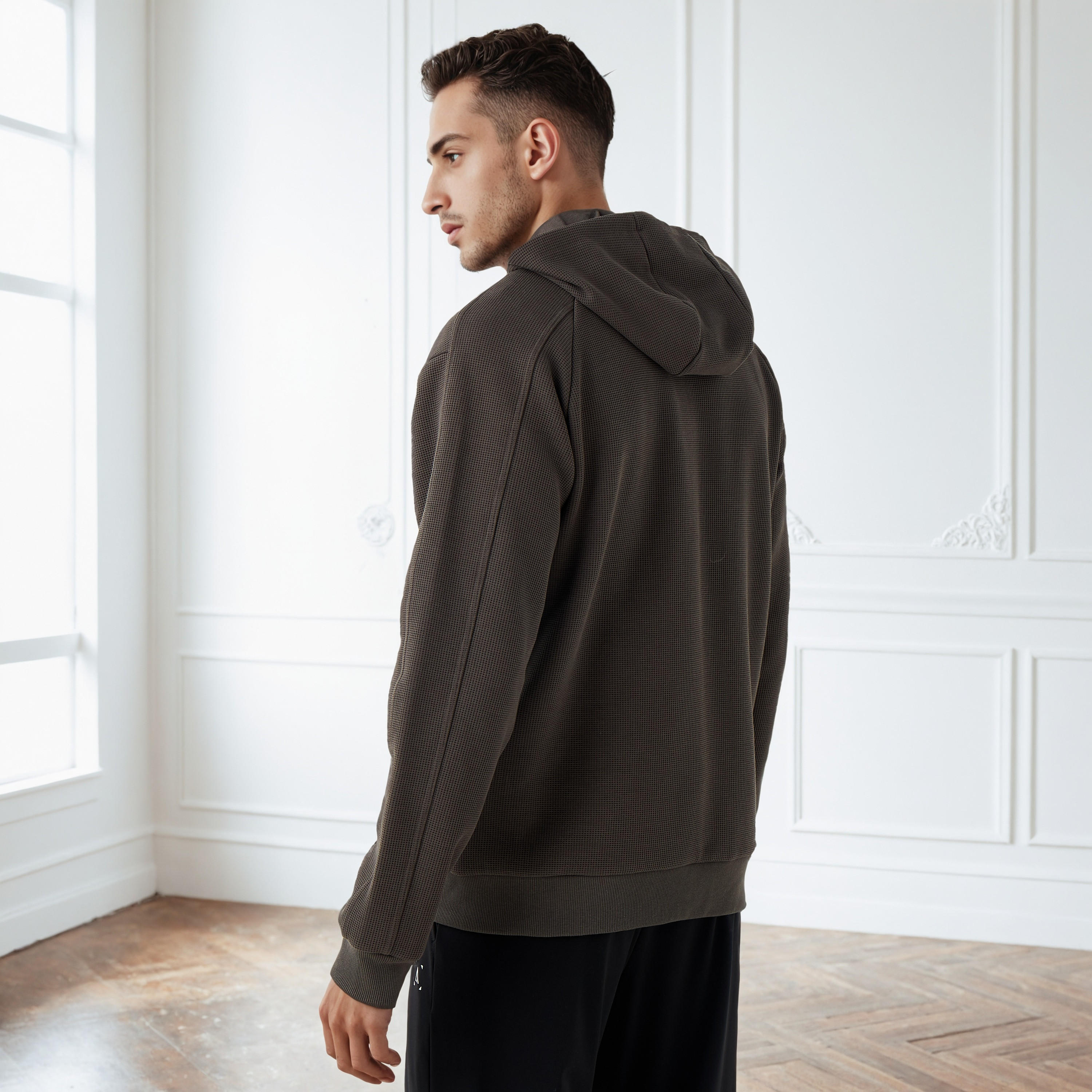 هودي وافل بارز الملمس وسحاب كامل-men-winterwear-hoodiesandsweatshirts-image-3