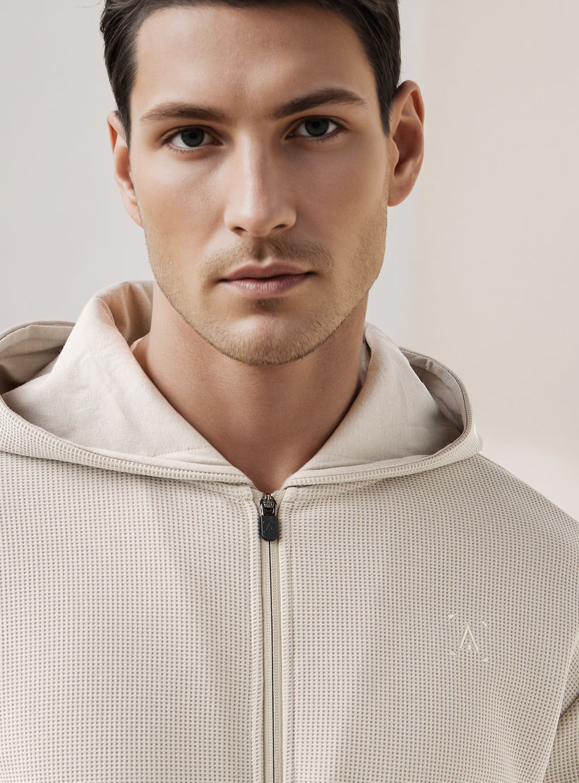 Waffle Textured Zip Through Hoodie with Zip Closure-men-winterwear-hoodiesandsweatshirts-image-6