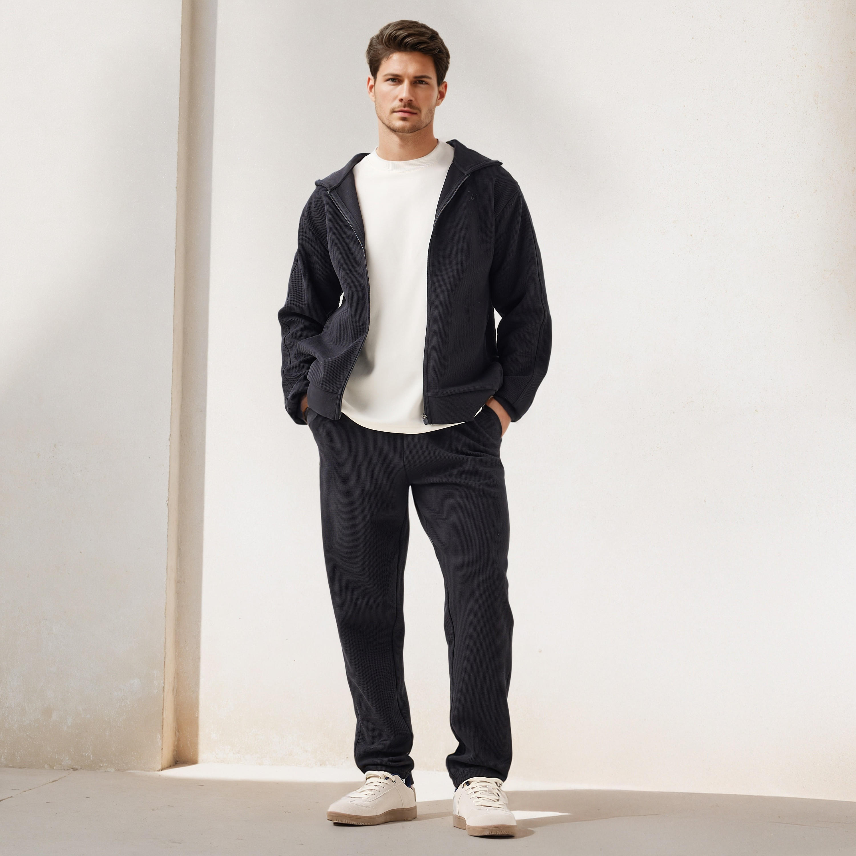 هودي وافل بارز الملمس وسحاب كامل-men-winterwear-hoodiesandsweatshirts-image-4