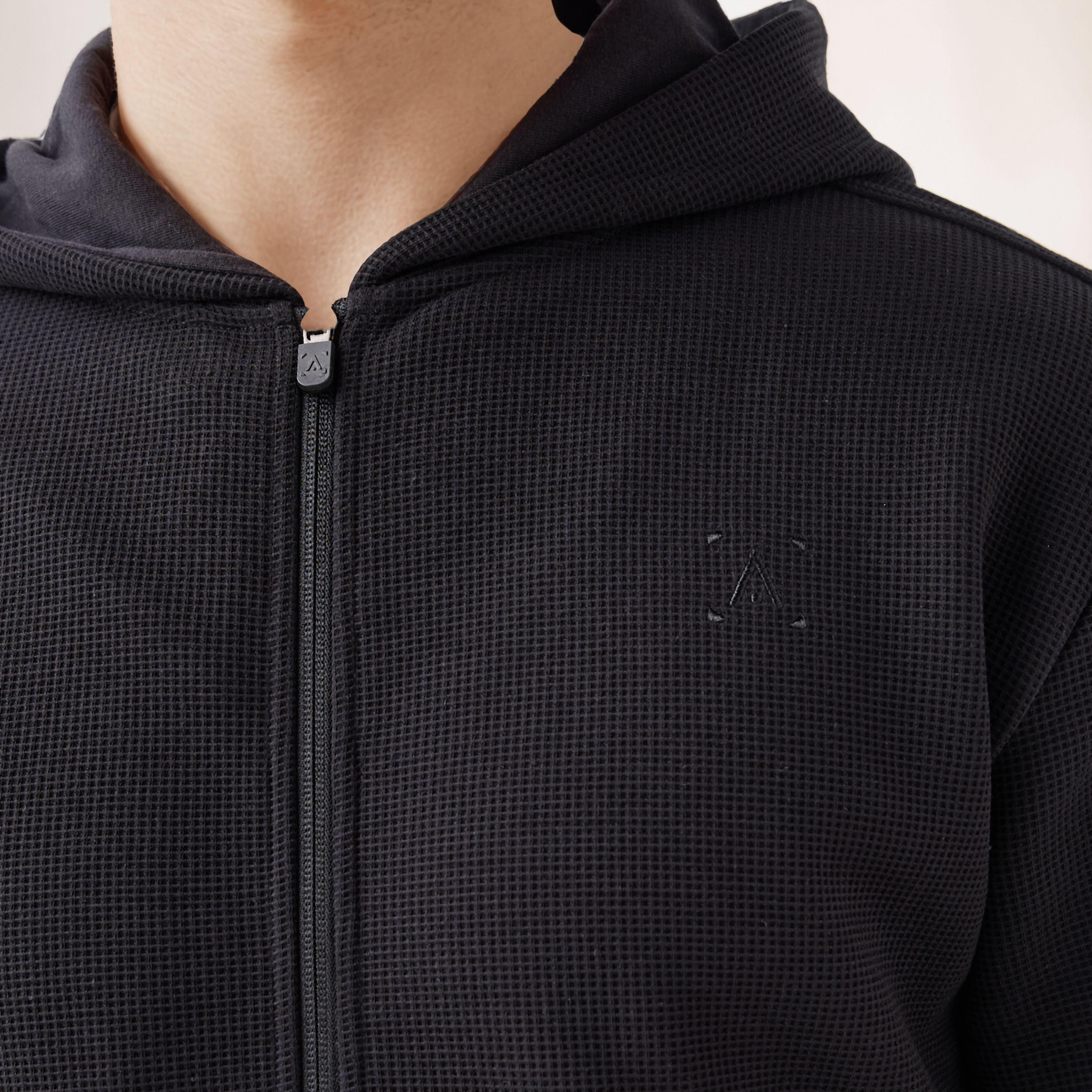 هودي وافل بارز الملمس وسحاب كامل-men-winterwear-hoodiesandsweatshirts-image-3