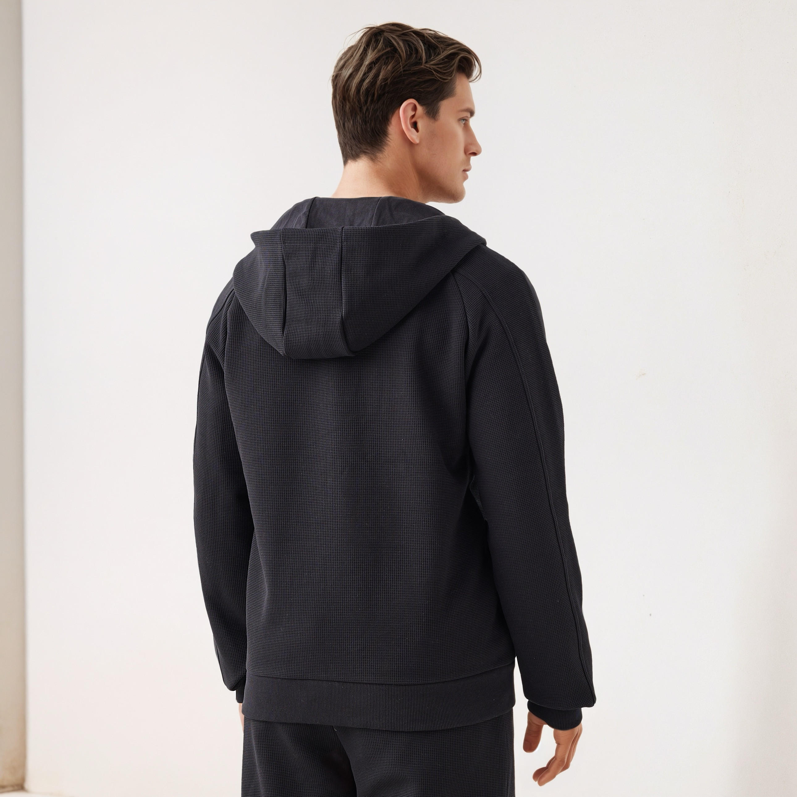 هودي وافل بارز الملمس وسحاب كامل-men-winterwear-hoodiesandsweatshirts-image-2