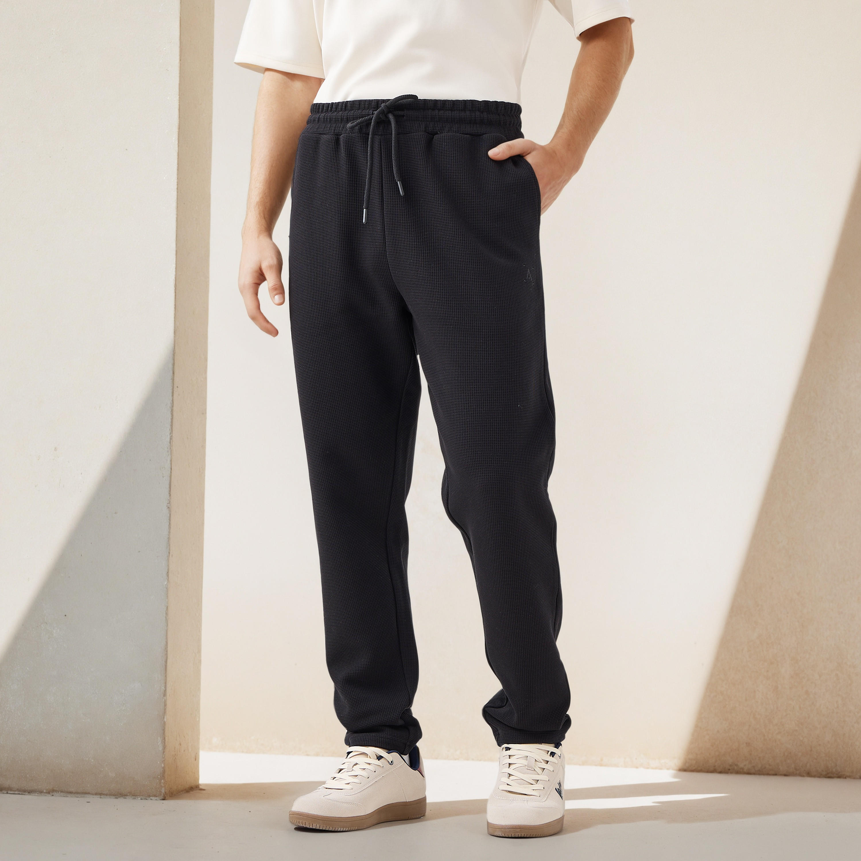 Textured Regular Fit Joggers-men-clothing-sportswearandactivewear-bottoms-joggers-image-1