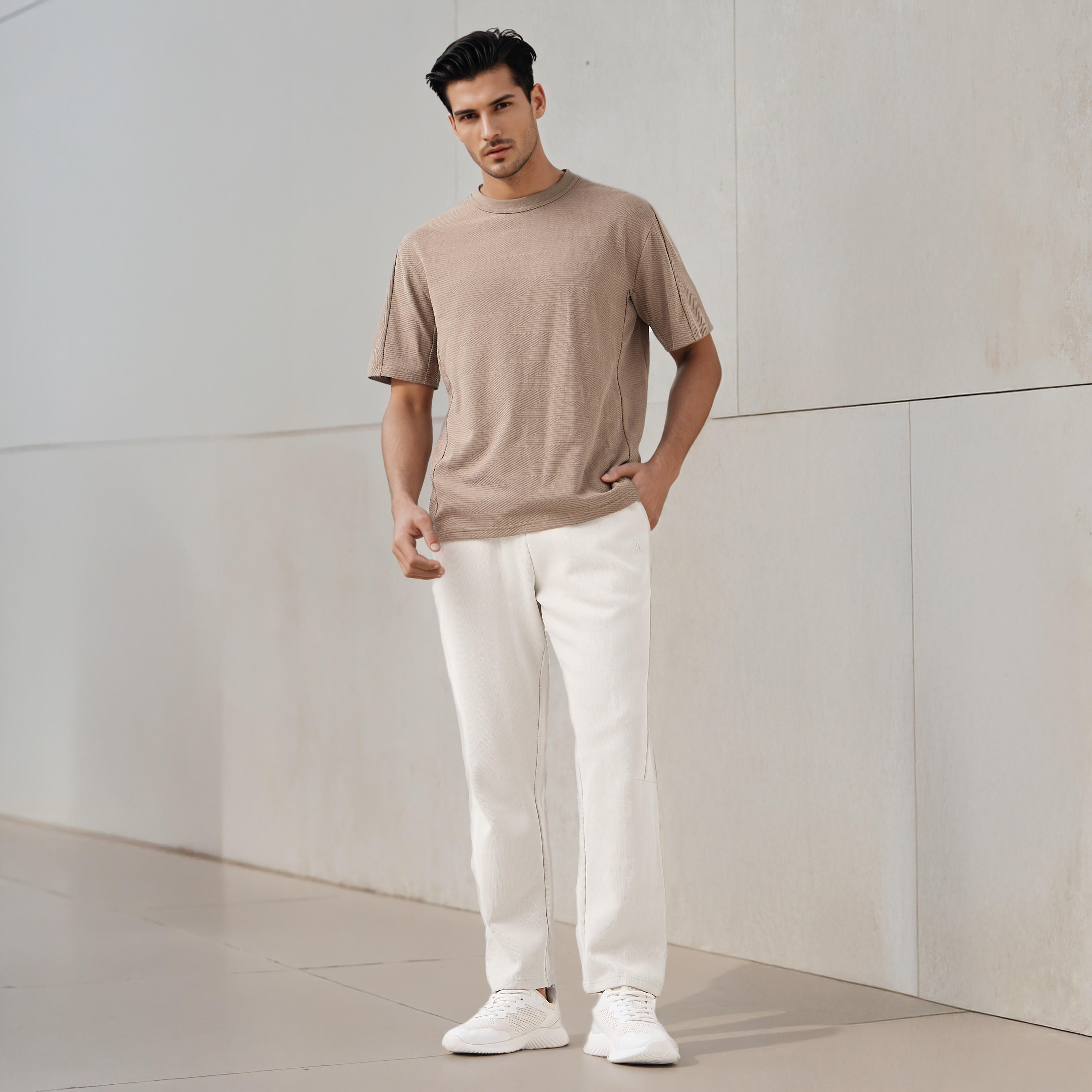 Men Regular Fit Joggers with Drawstring Waist-men-clothing-sportswearandactivewear-bottoms-joggers-image-2