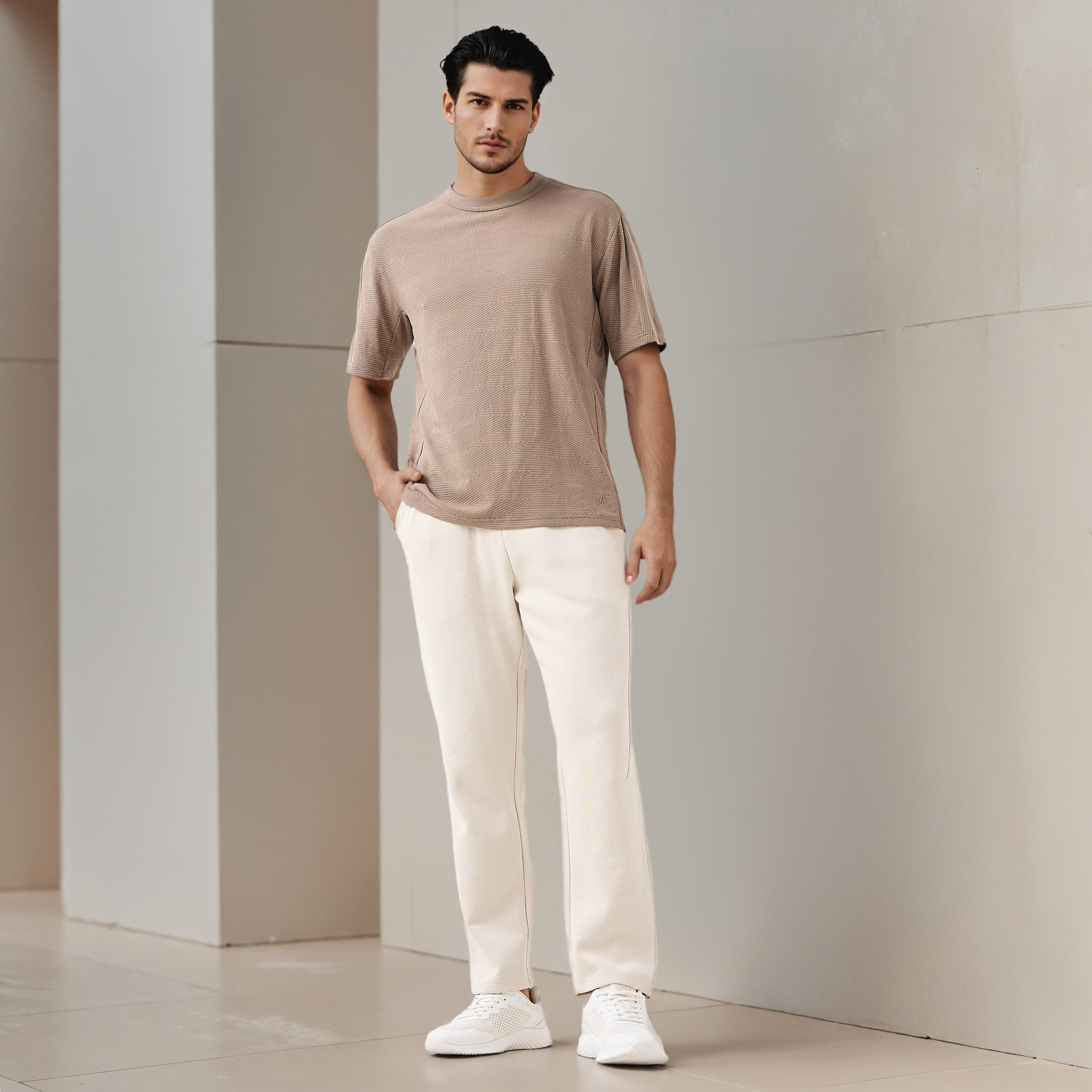 Jacquard Textured Crew Neck T-shirt-men-clothing-sportswearandactivewear-tshirtsandpolos-image-2