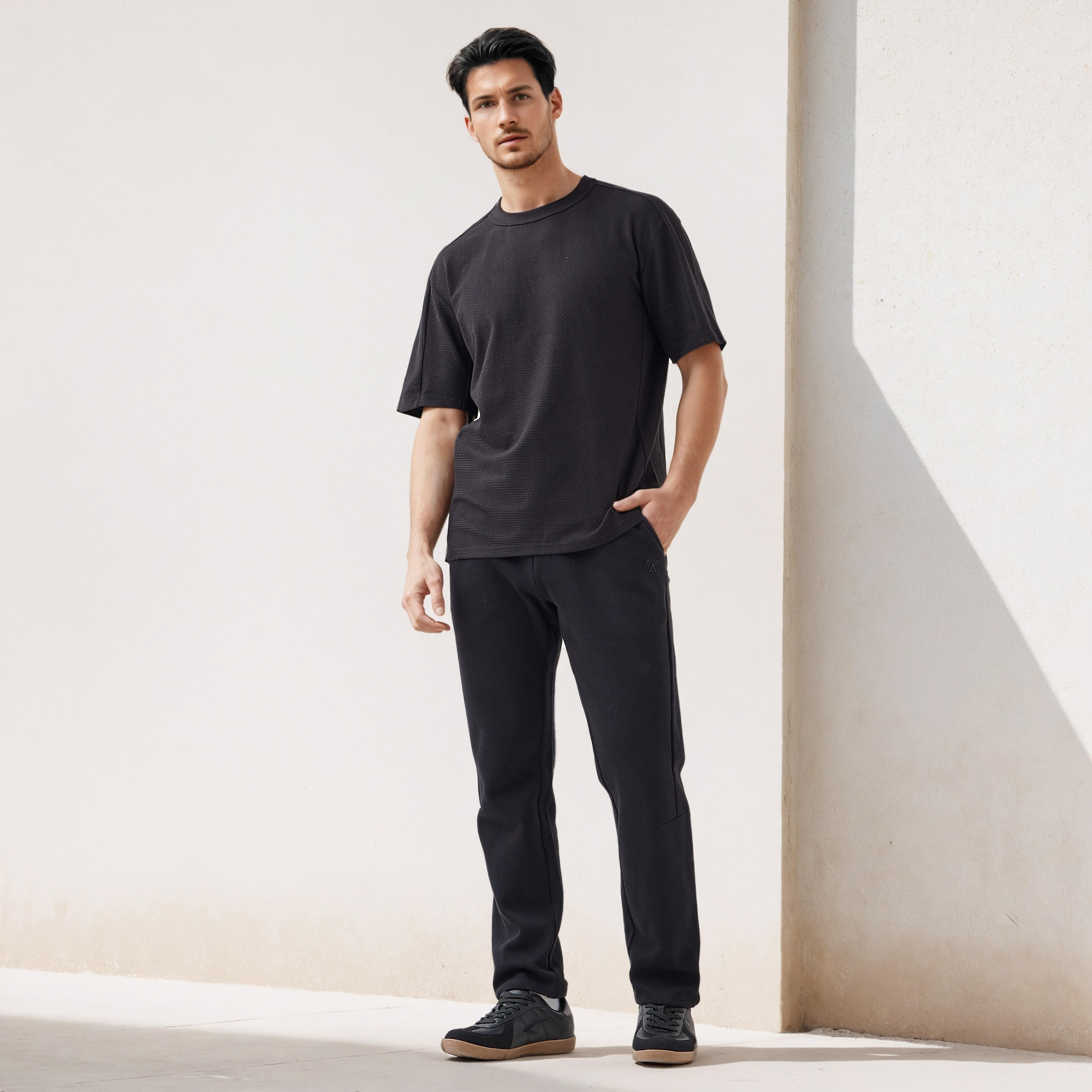 Jacquard Textured Crew Neck T-shirt-men-clothing-sportswearandactivewear-tshirtsandpolos-image-2