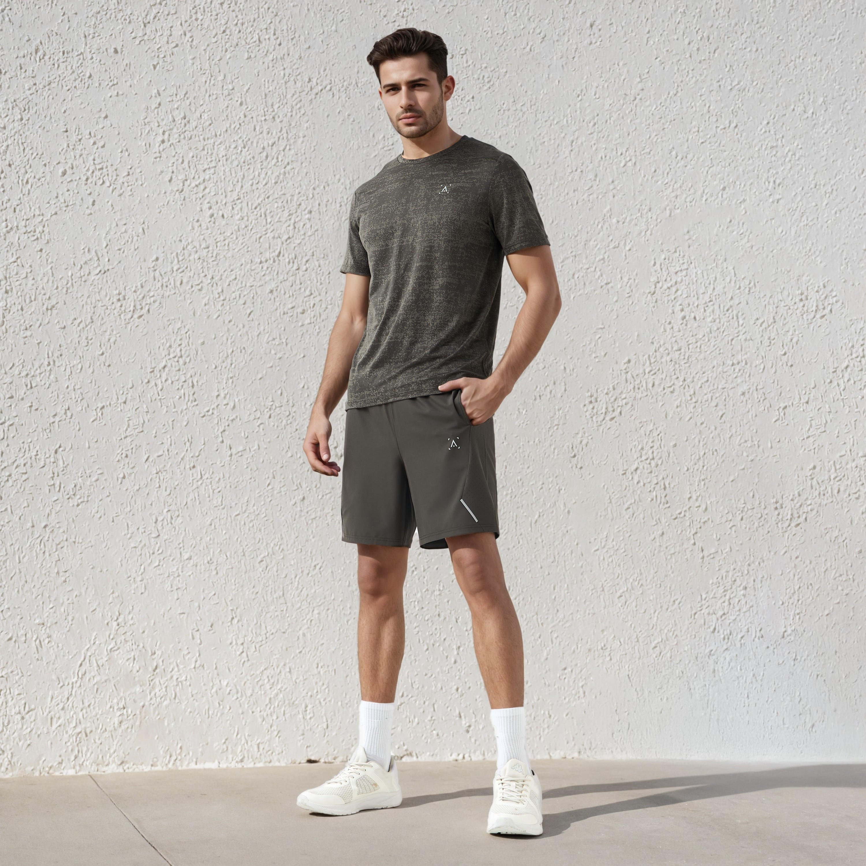 Panel Detail Performance Shorts with Drawstring Waist-men-clothing-bottoms-shorts-image-2