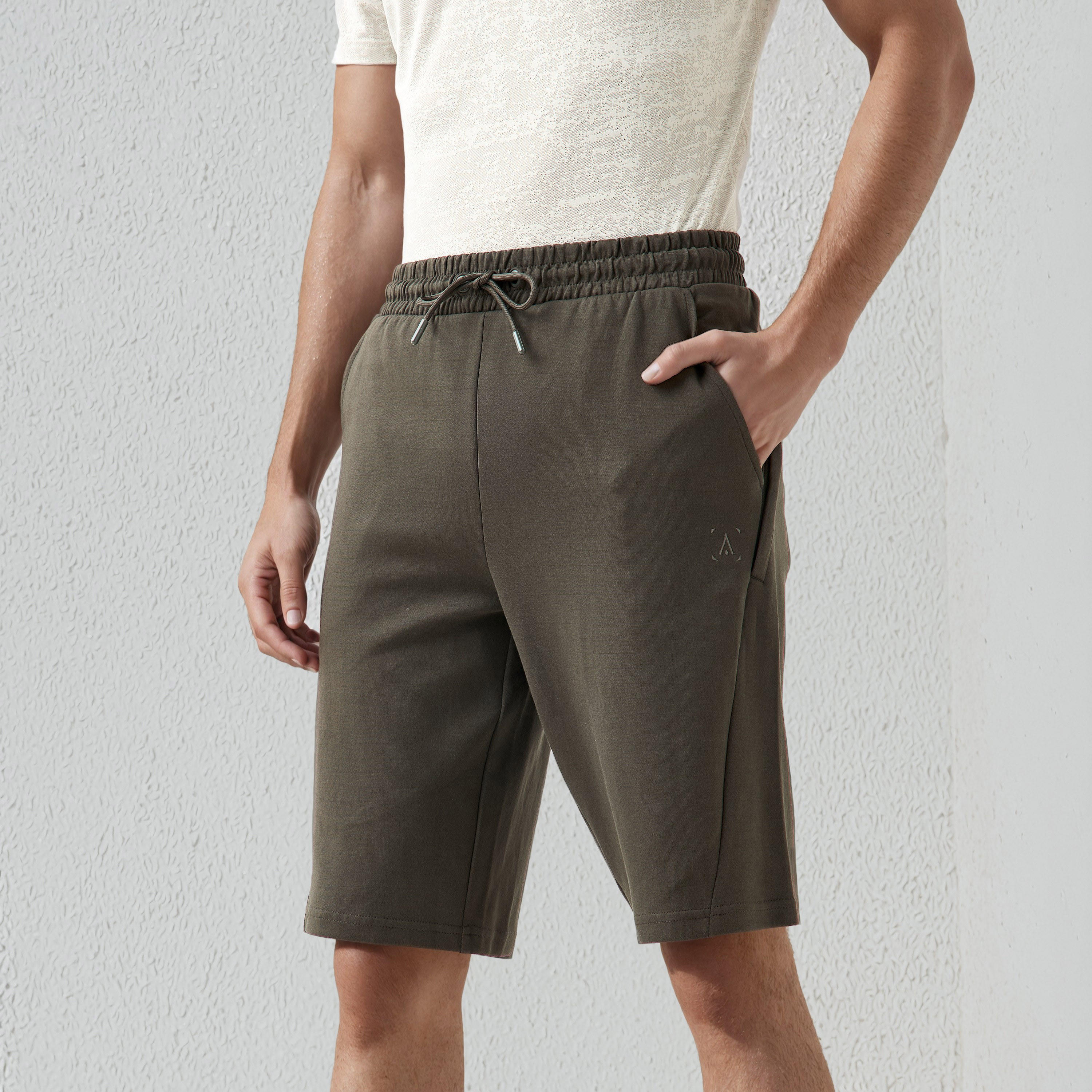 Panel Detail Performance Shorts with Drawstring Waist-men-clothing-bottoms-shorts-image-1